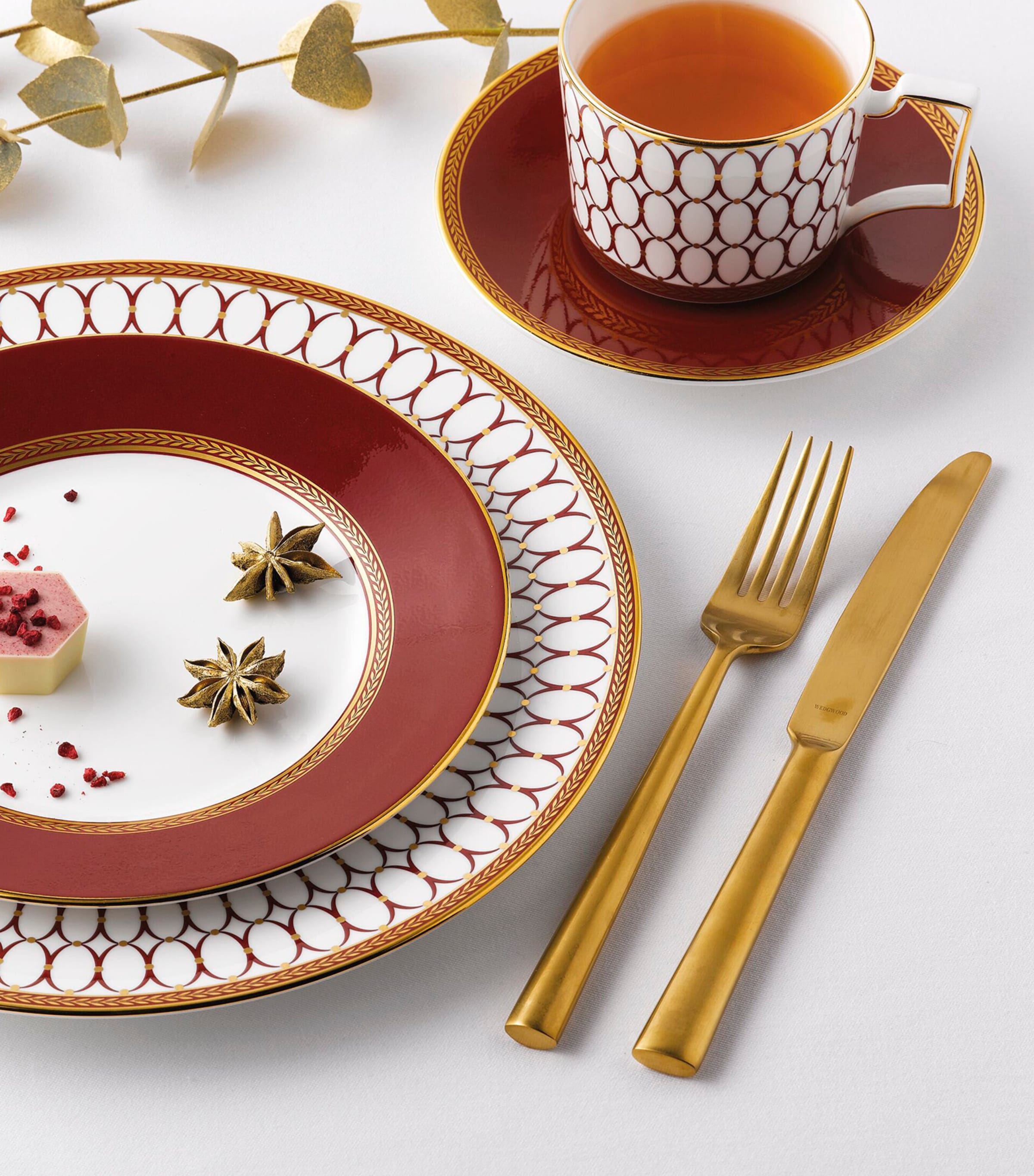Wedgwood Renaissance Red Espresso Cup and Saucer Red Image 2