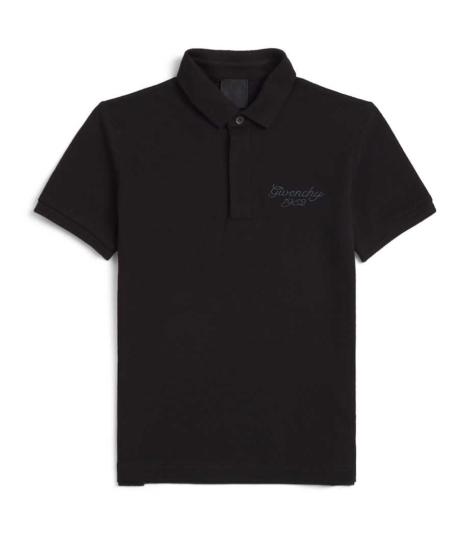 Givenchy Kids Cotton Logo Polo Shirt (4-12+ Years) Black Image 1