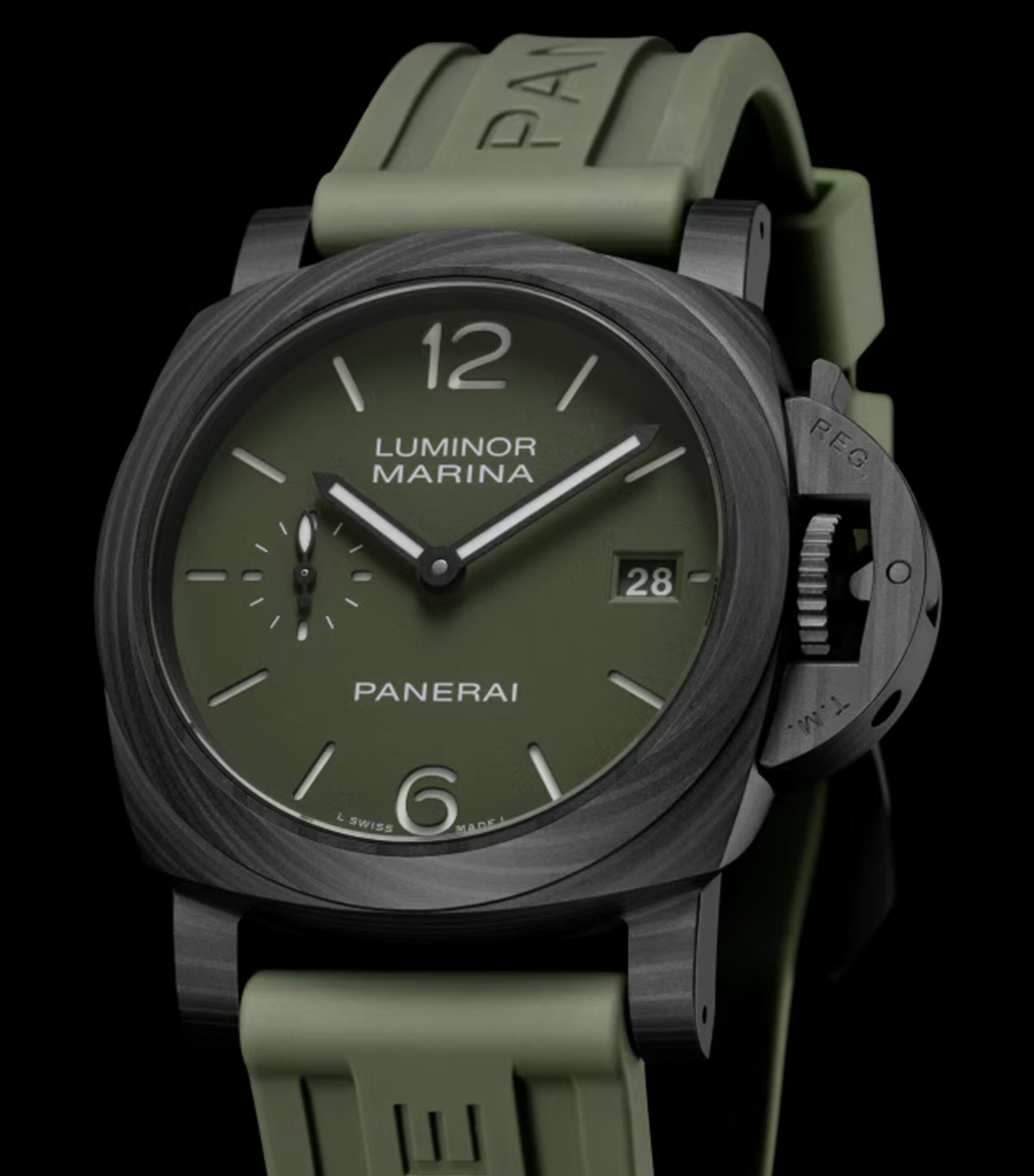 Panerai Stainless Steel Luminor Marina Watch 40mm Green Image 4