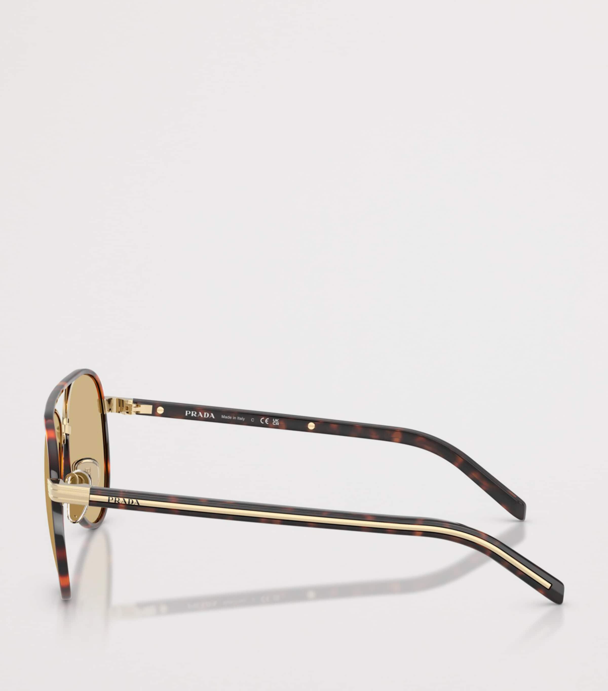 Prada B57S  Pilot Sunglasses Gold Image 3