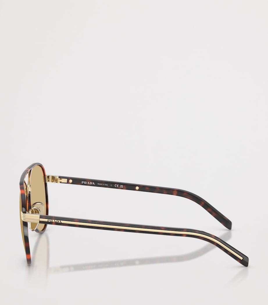 Prada B57S Pilot Sunglasses Gold Image 3