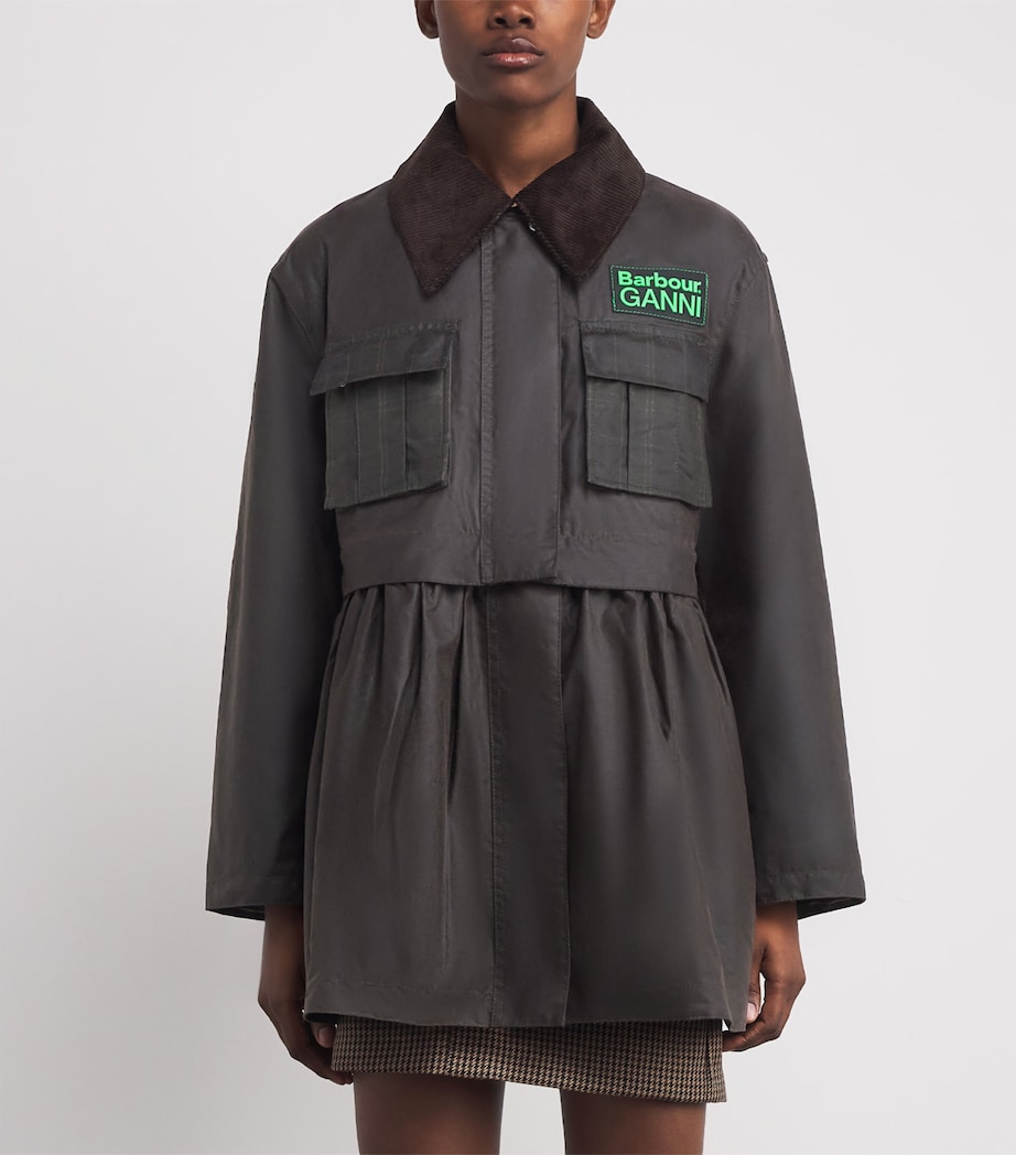 x GANNI Waxed Peplum Coat RUSTIC/CLASSIC TARTN Image 3