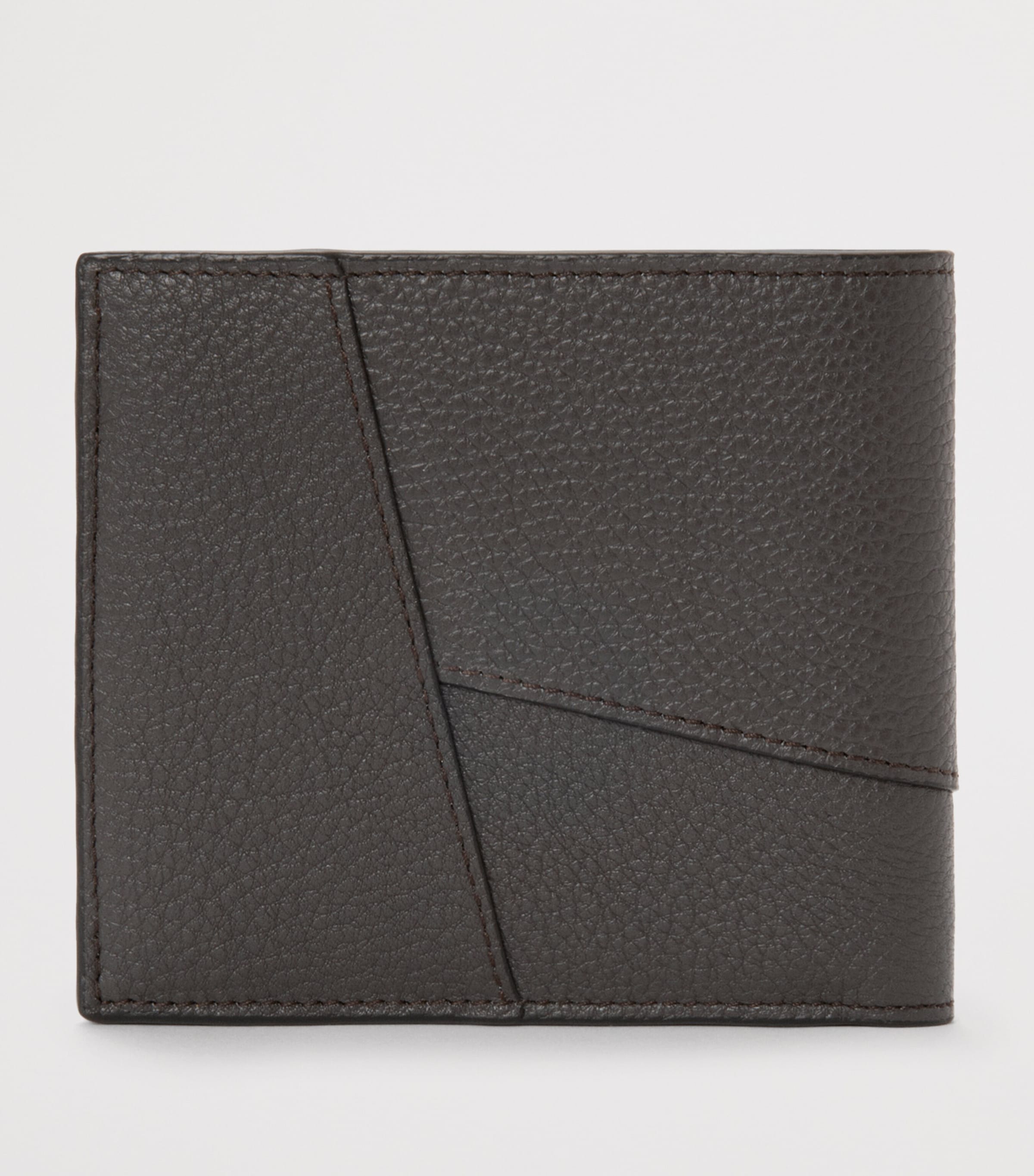 Leather Puzzle Bifold Wallet DARK GREY Image 2