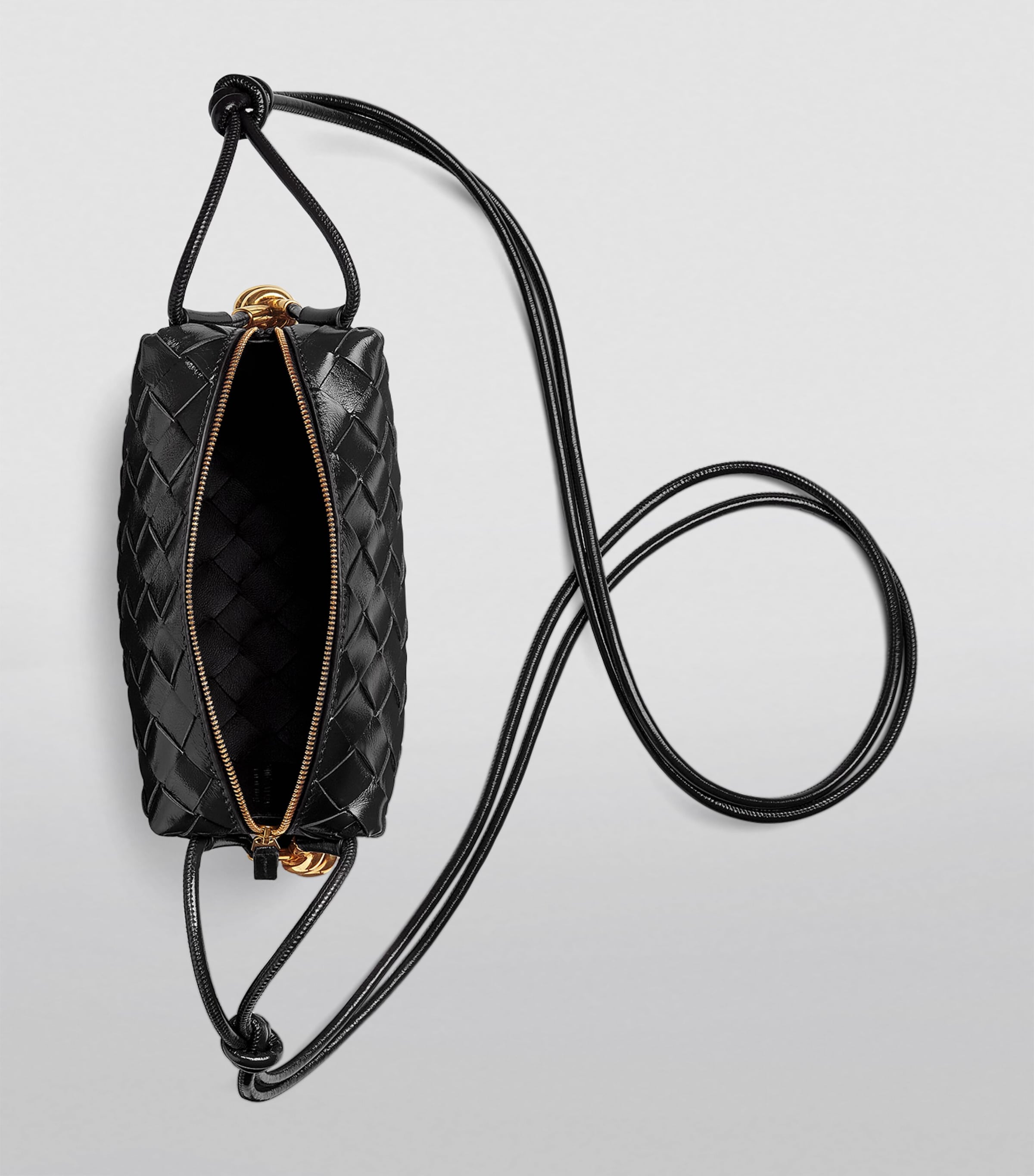 Bottega Veneta Mini Leather Loop Camera Bag Black M Brass Image 3
