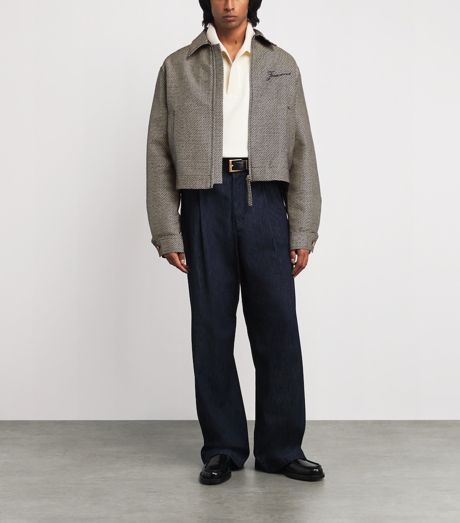 Cotton-Blend Logo Jacket 380-NAVY Image 2