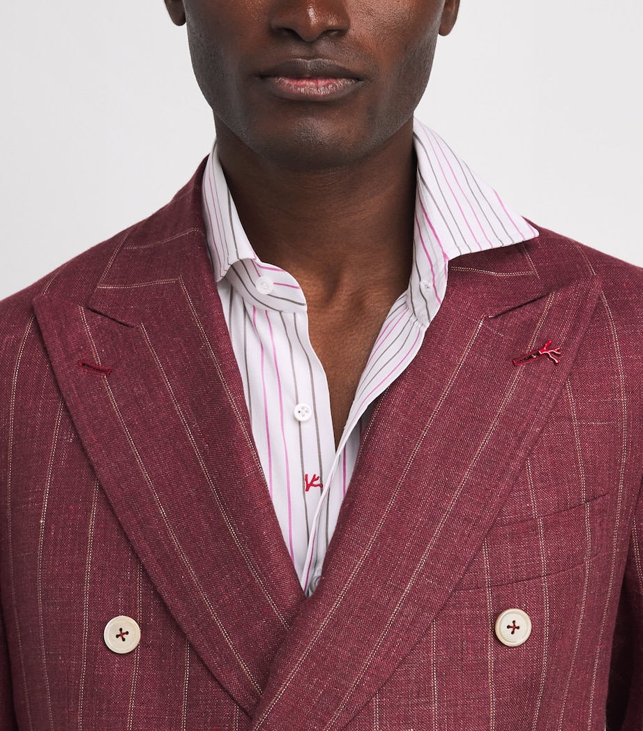 Isaia Mens Egyptian Cotton Stripe Shirt Image 3