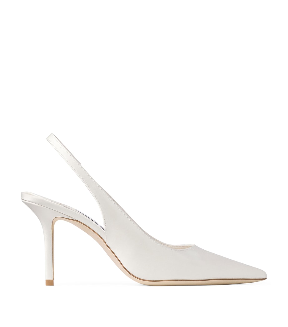 Jimmy Choo Love 85 Satin Slingback Pumps Ivory Image 1