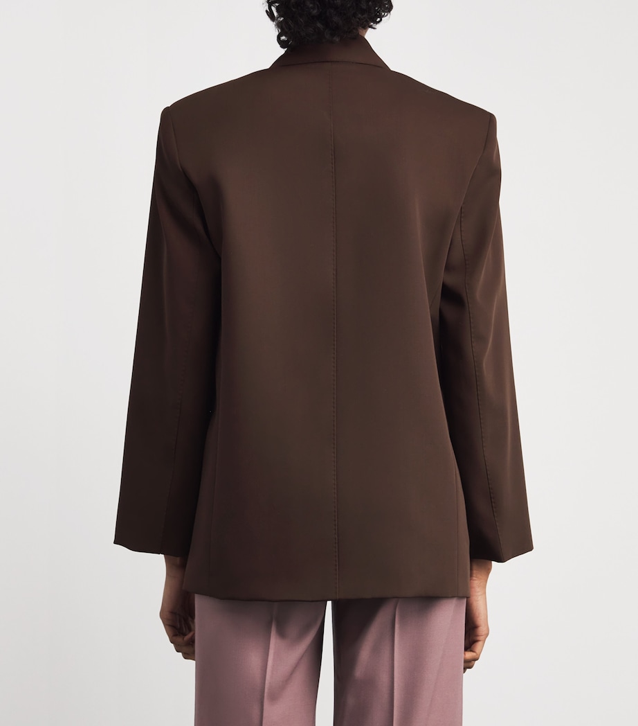 x Giuliva Heritage Virgin Wool Twill Blazer DARK BROWN Image 4