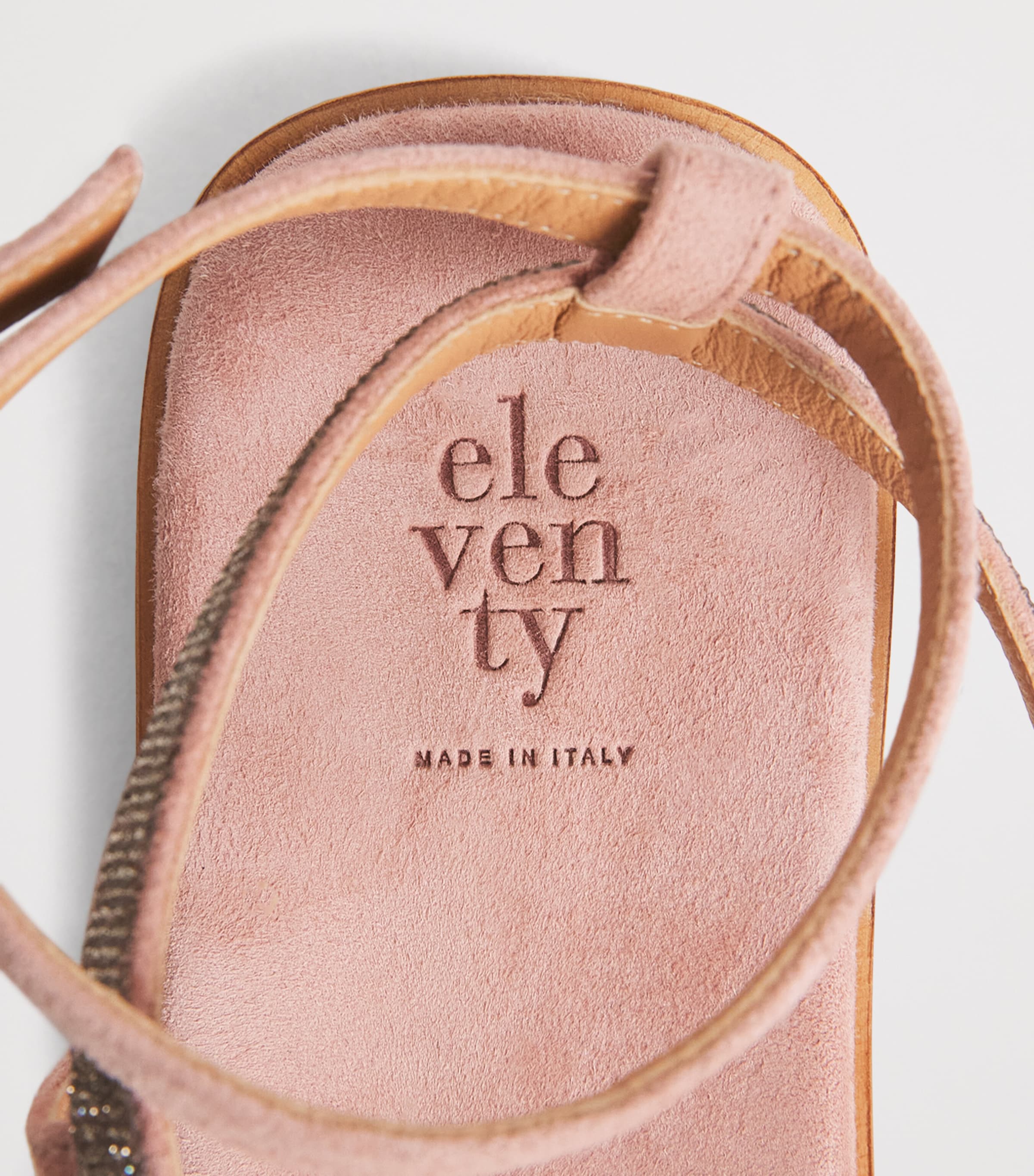 Eleventy Suede Crystal-Embellished Sandals Lampone Image 7