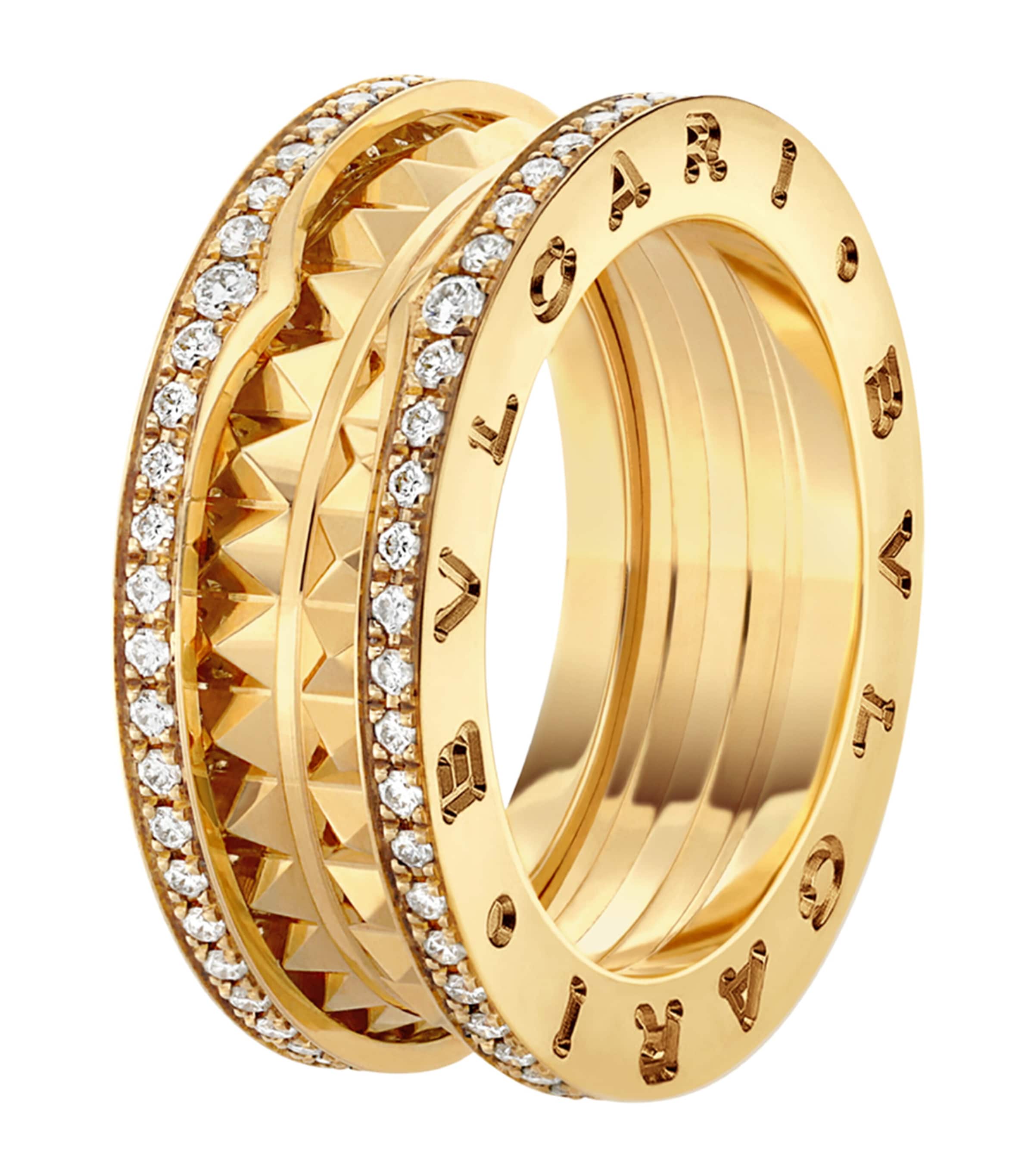 Yellow Gold and Diamond B.zero1 Rock Two-Band Ring YELLOW GOLD Image 1
