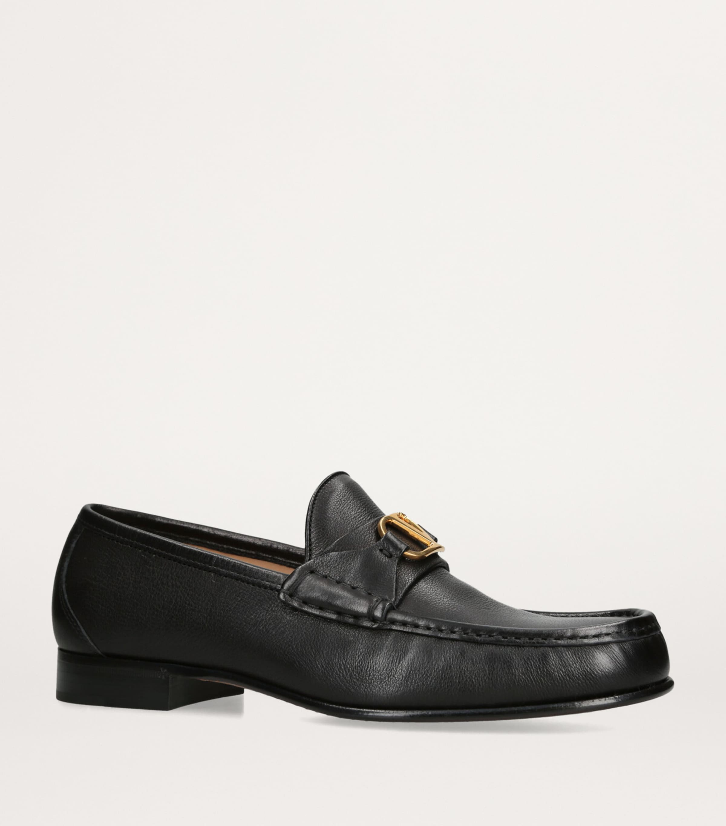 Valentino Garavani Leather VLogo Signature Loafers Black Image 3