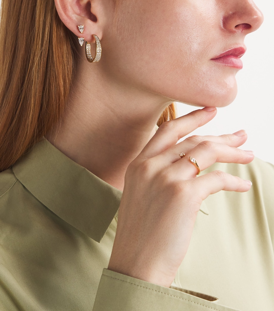 Yellow Gold and Diamond Orbit Single Earring YELLOW GOLD Image 5