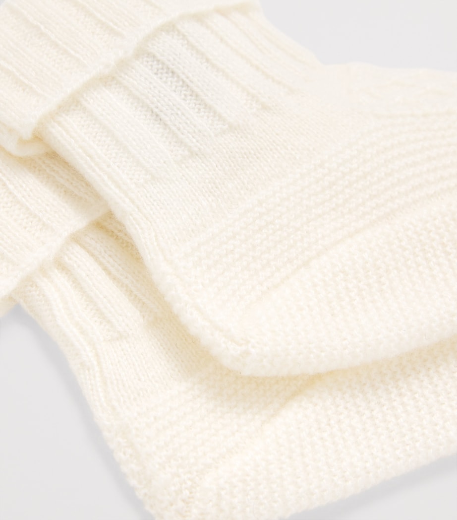 Cashmere Knitted Booties 13NACRE Image 2