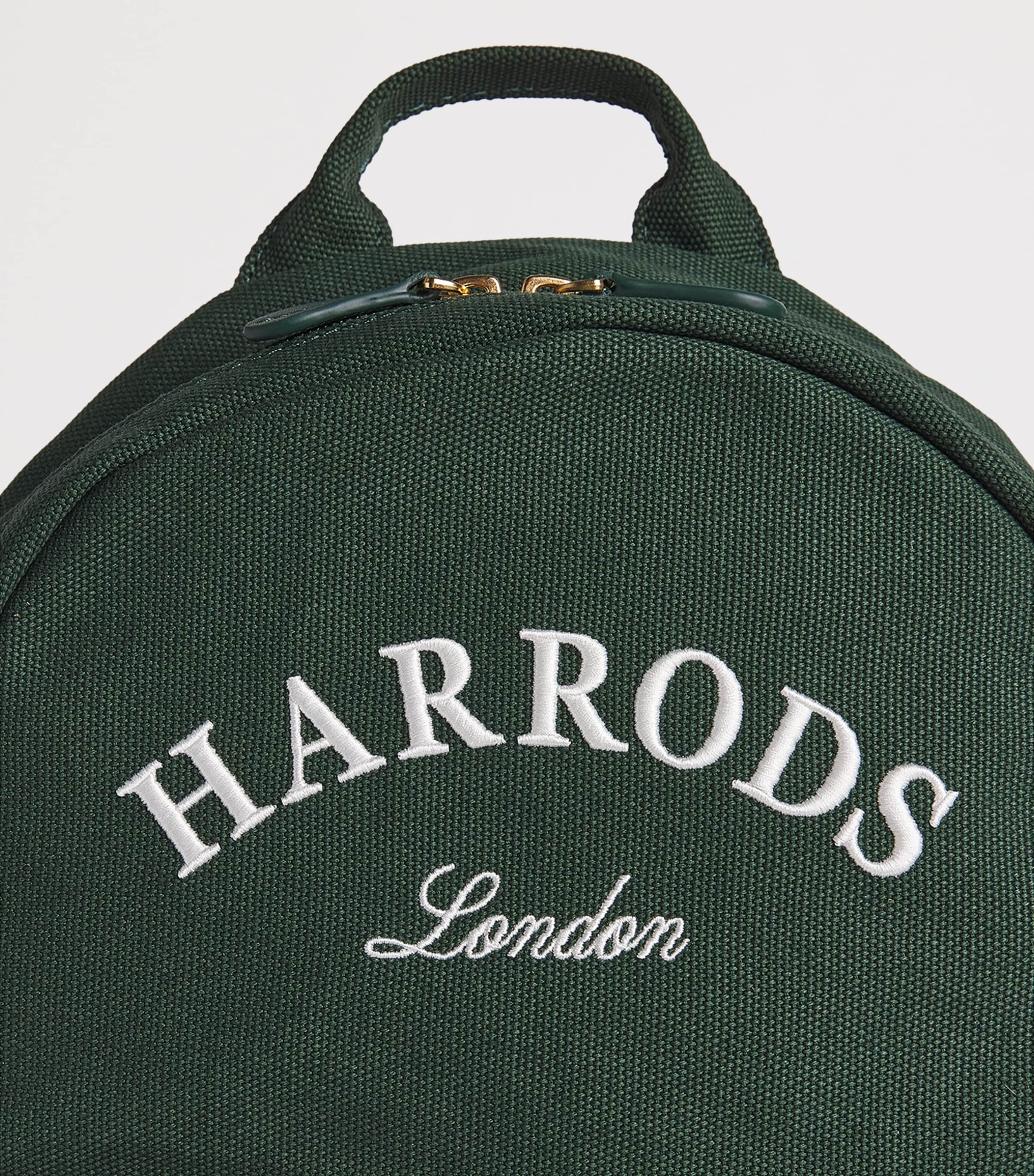 Harrods Cotton Embroidered Emblem Backpack Harrods Green Image 4