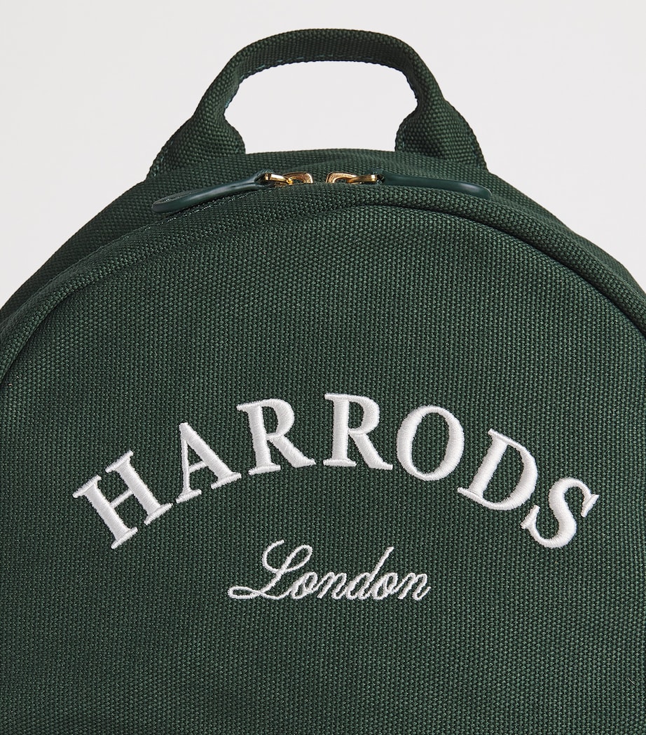 Harrods Cotton Embroidered Emblem Backpack Harrods Green Image 4
