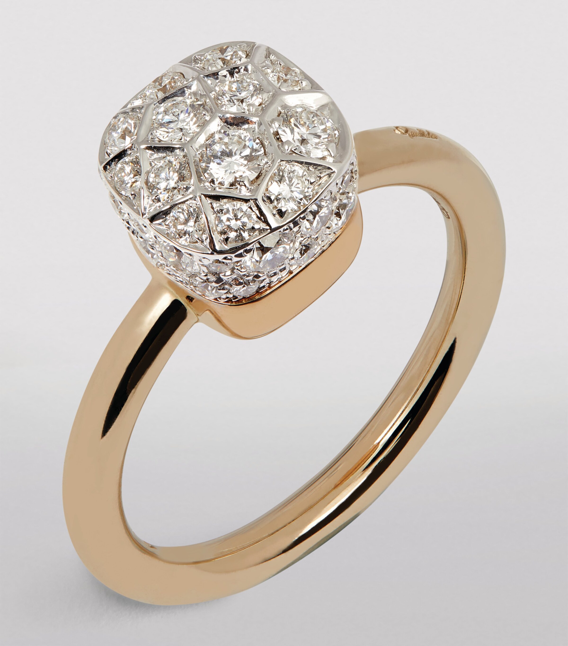 White Gold, Rose Gold and Diamond Nudo Solitaire Ring DB000 Image 2
