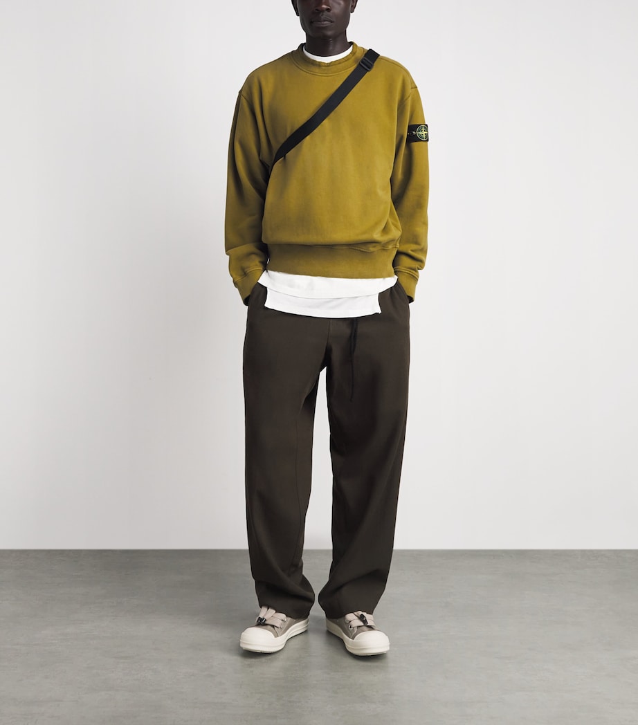 Stone Island Mens Cotton Rib-Knit Compass Sweatshirt Image 2