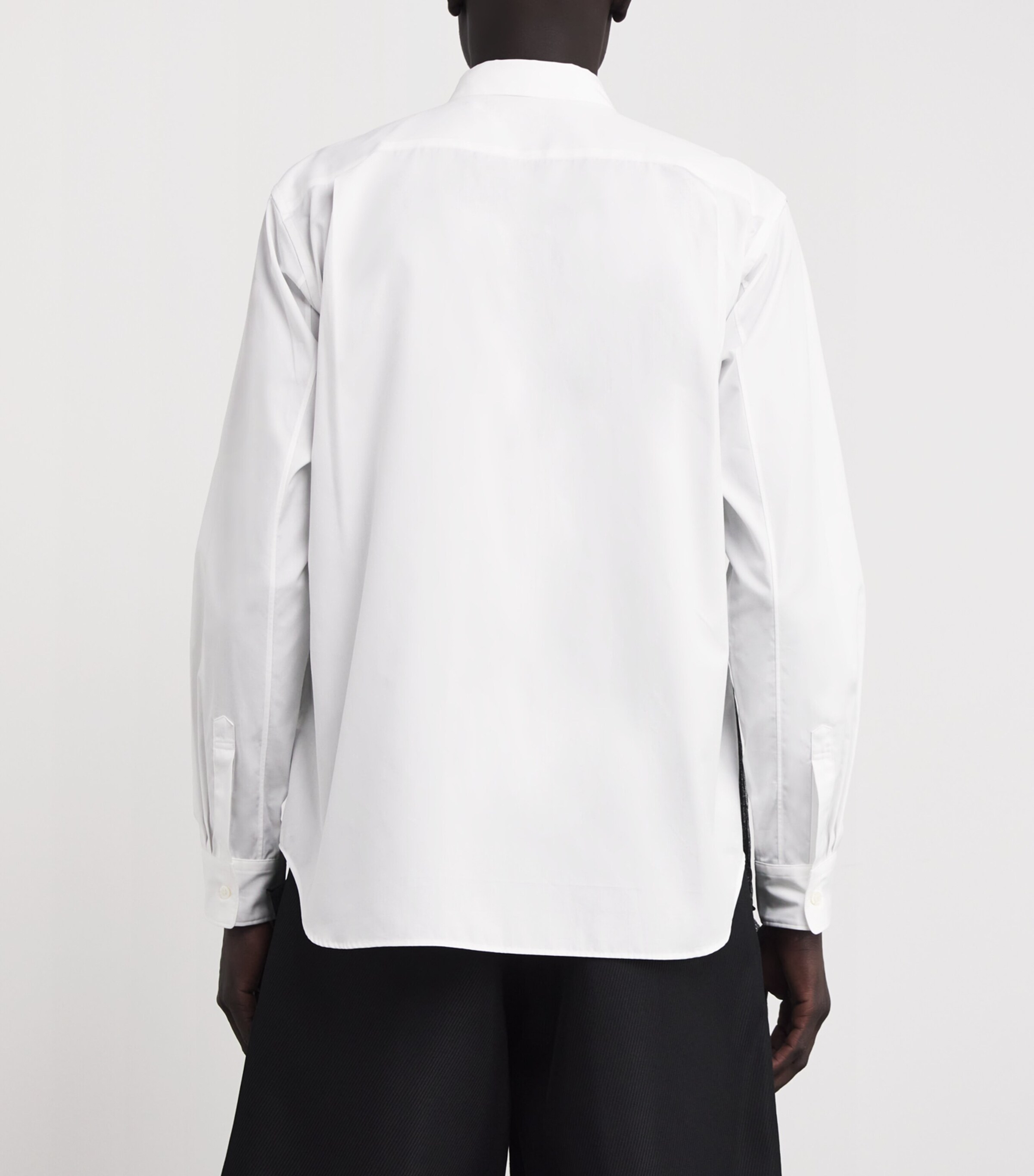 Comme Des Garçons Homme Plus White Cotton Mesh-Front Shirt