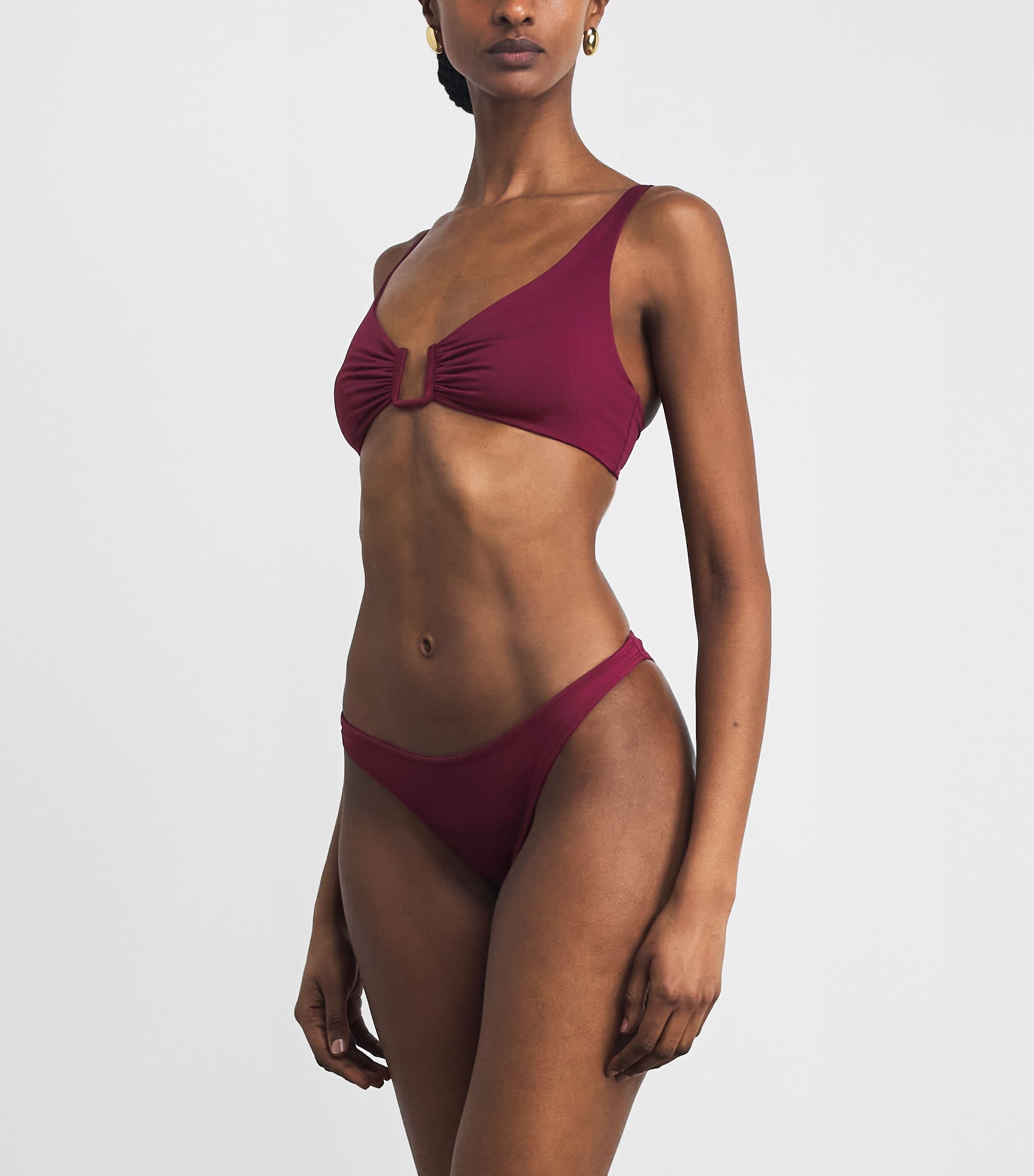 AWAY THAT DAY Womens High-Leg Maui Bikini Briefs Cassis Image 2