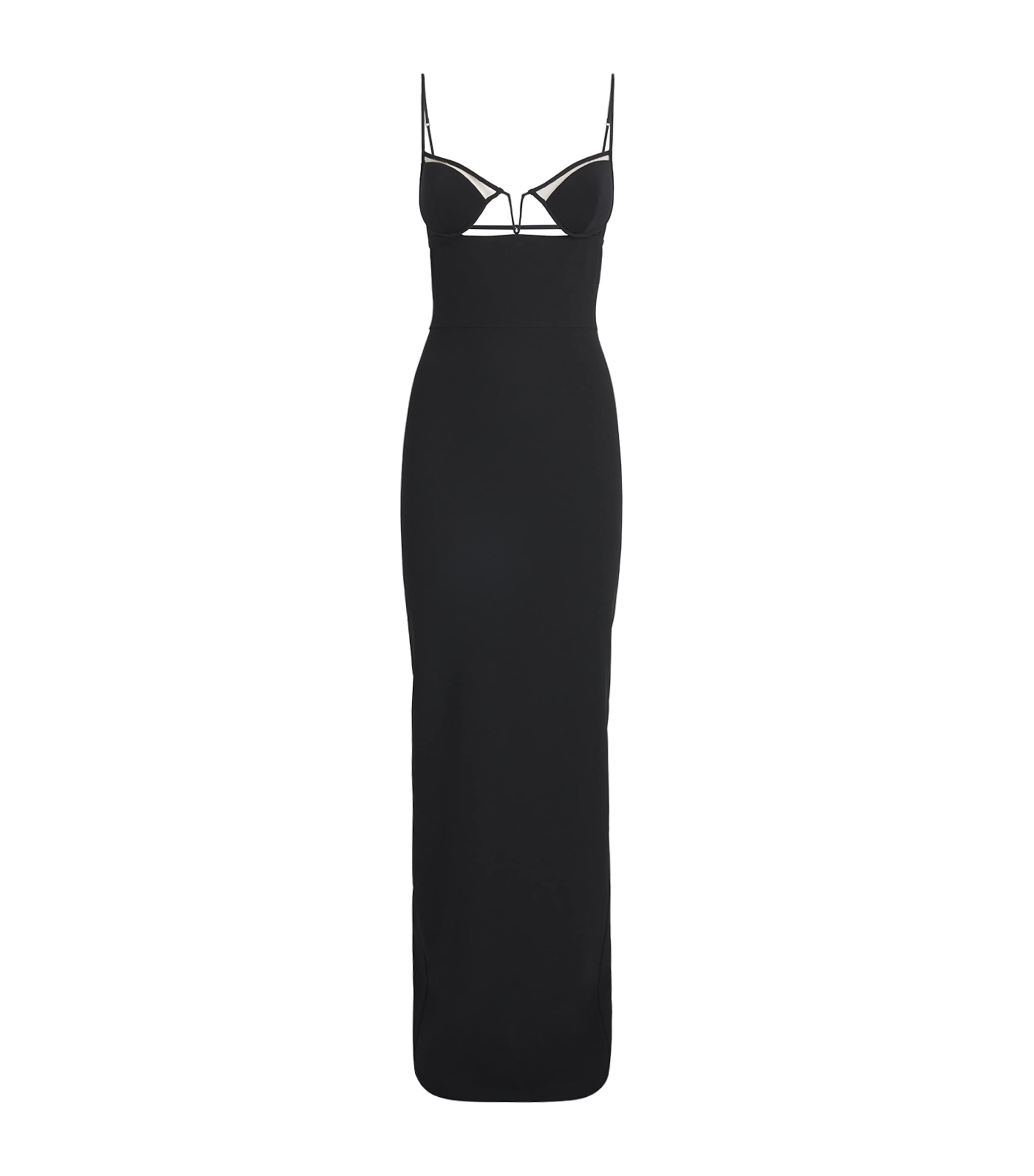 Nensi Dojaka V-wire Bra Maxi Dress In Black