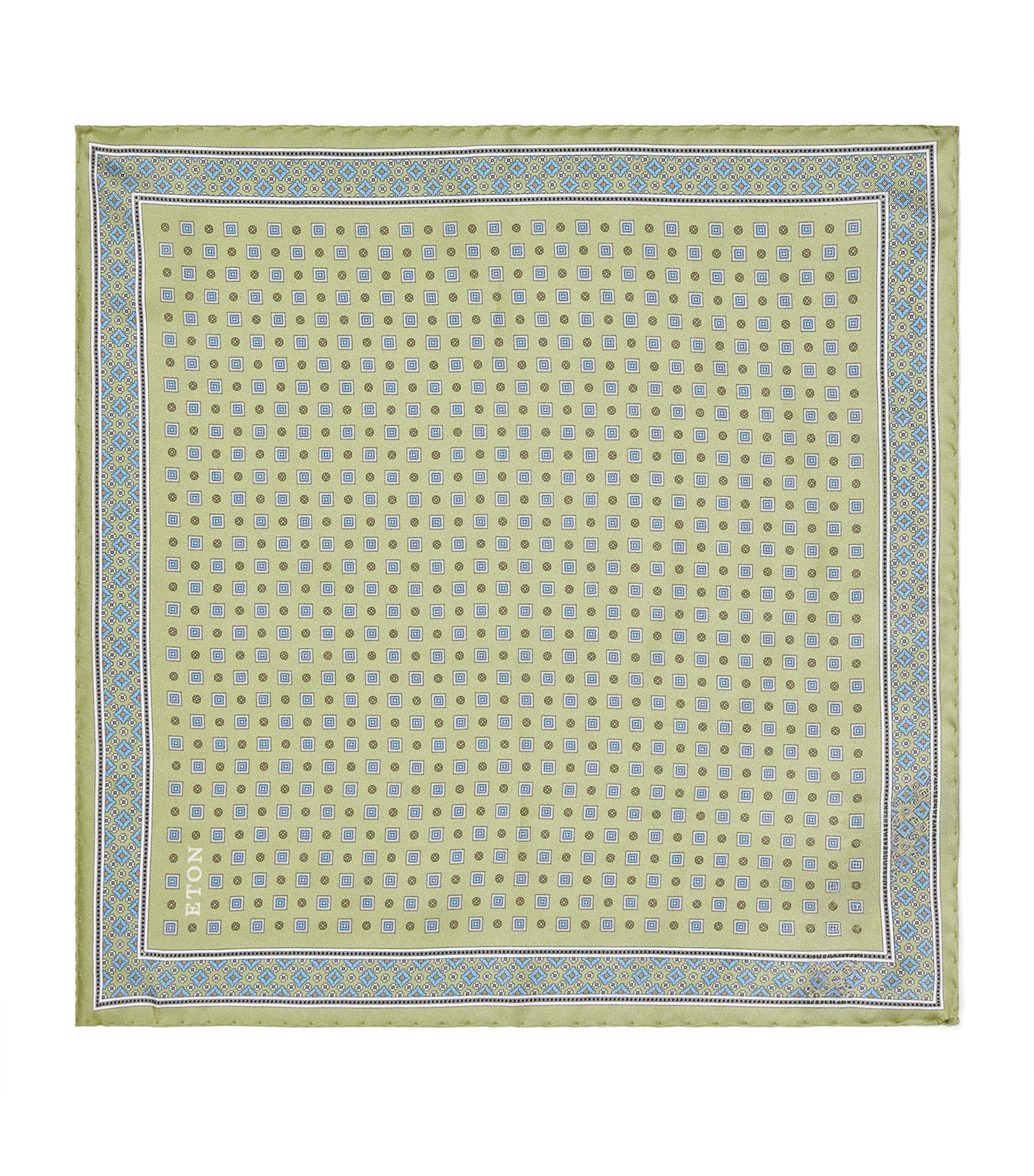 Eton Silk Floral Pocket Square Yellow Image 1