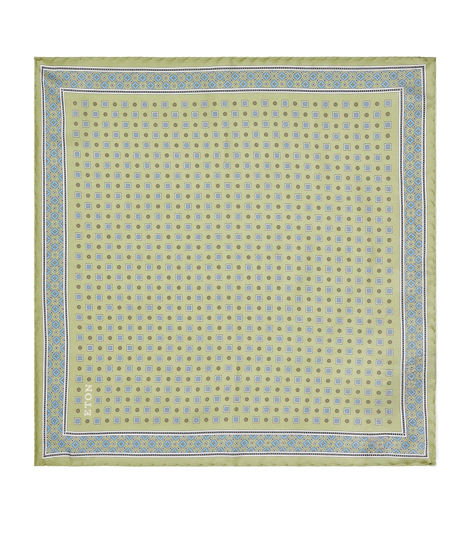 Eton Silk Floral Pocket Square Yellow Image 1