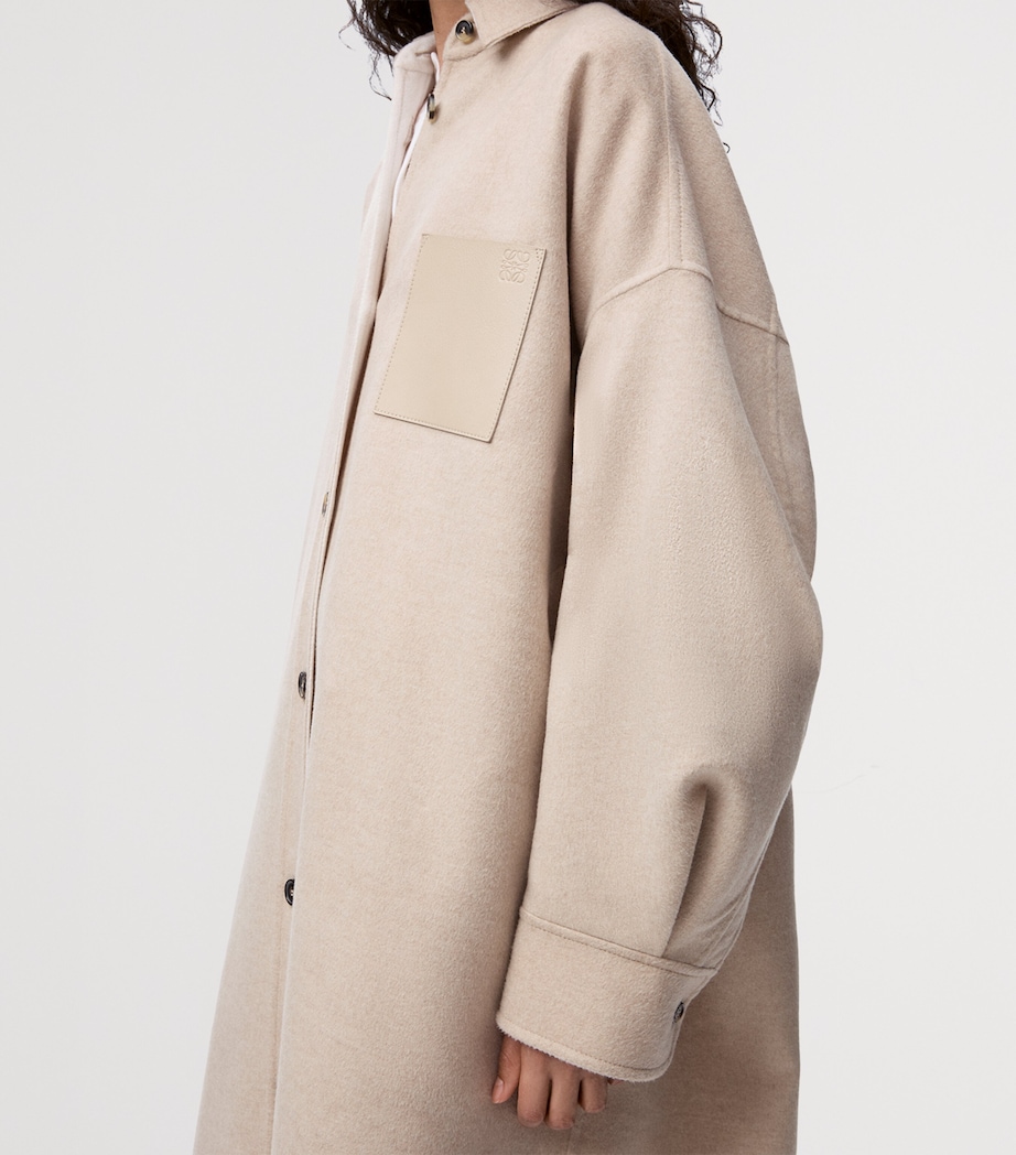 Wool-Cashmere Collared Coat SANDSTONE/WHITE Image 5