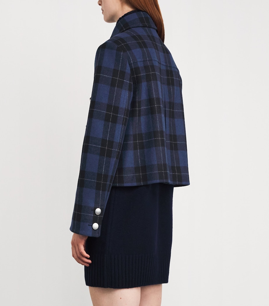 Wool-Blend Check Jacket NAVY Image 4