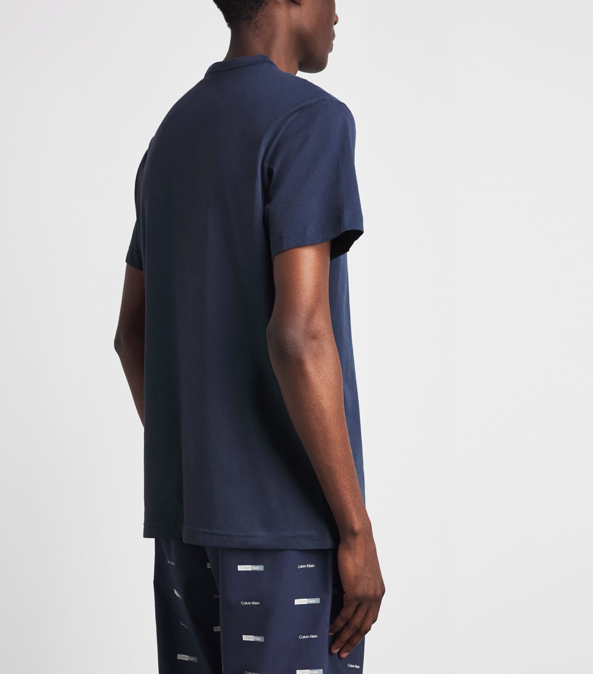 Calvin Klein Mens Cotton Logo Pyjama Top Cci Blue Nights Image 5