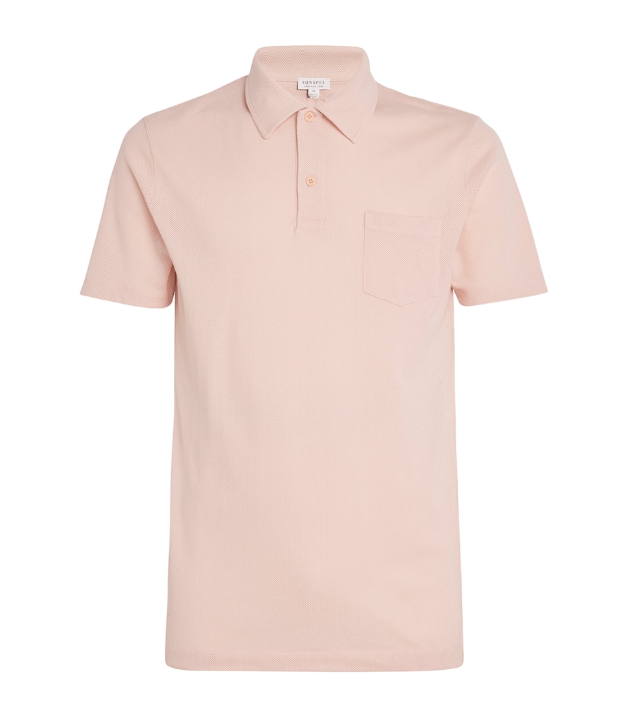 Sunspel Mens Supima Cotton Riviera Polo Pkbl Pastel Pink Image 1