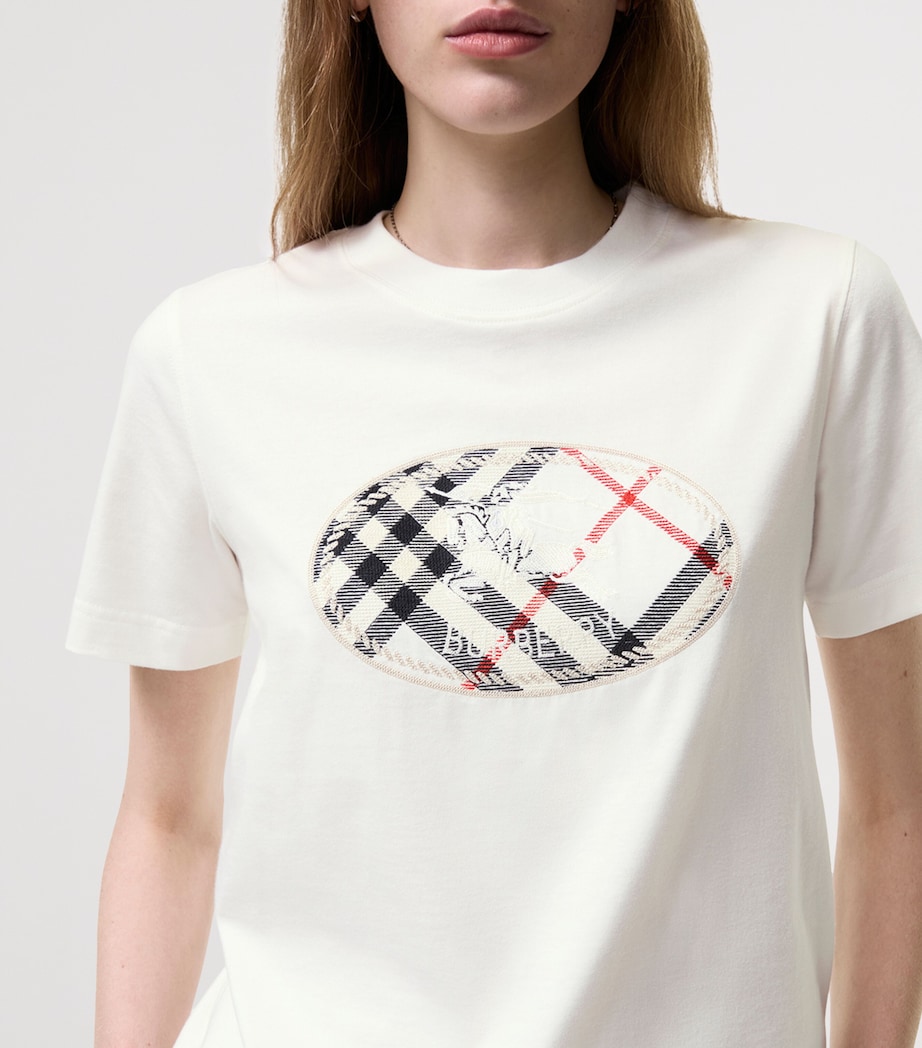 Burberry Womens Cotton Logo Stamp T-Shirt Chalk Image 3