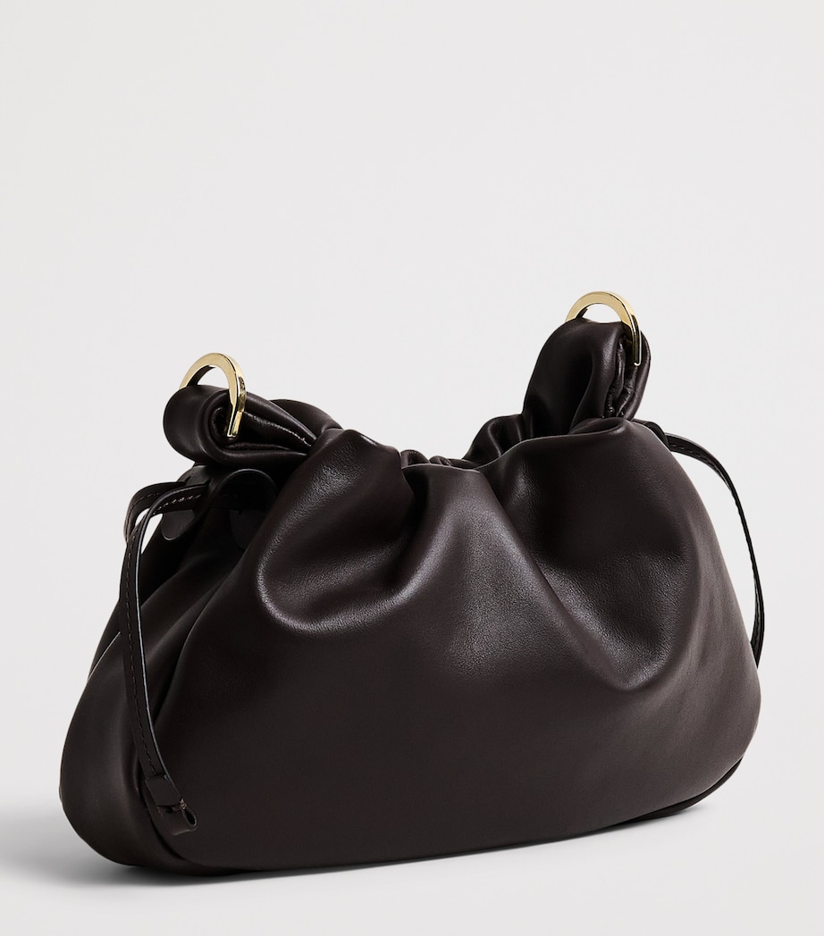 Fabiana Filippi Nappa Leather Muffin Clutch Bag Ebano Image 3