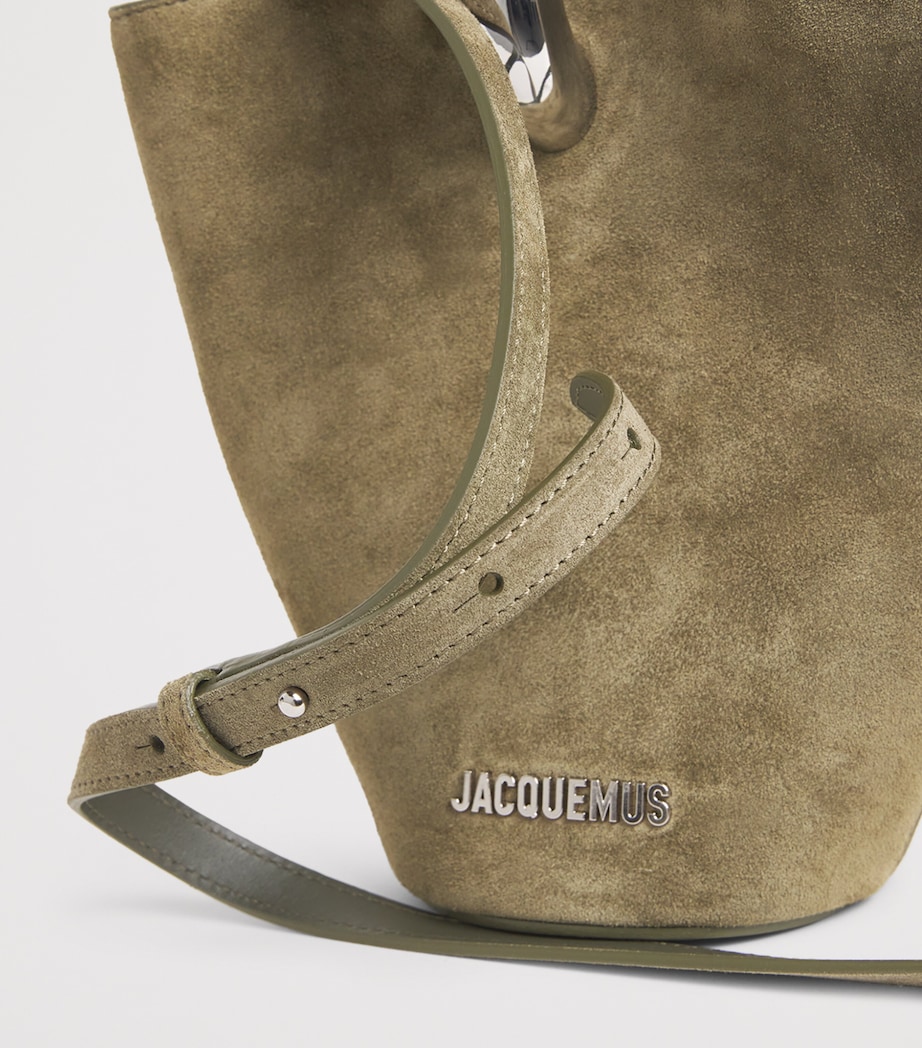 Small Suede Bambola Bucket Bag 560 KHAKI Image 6
