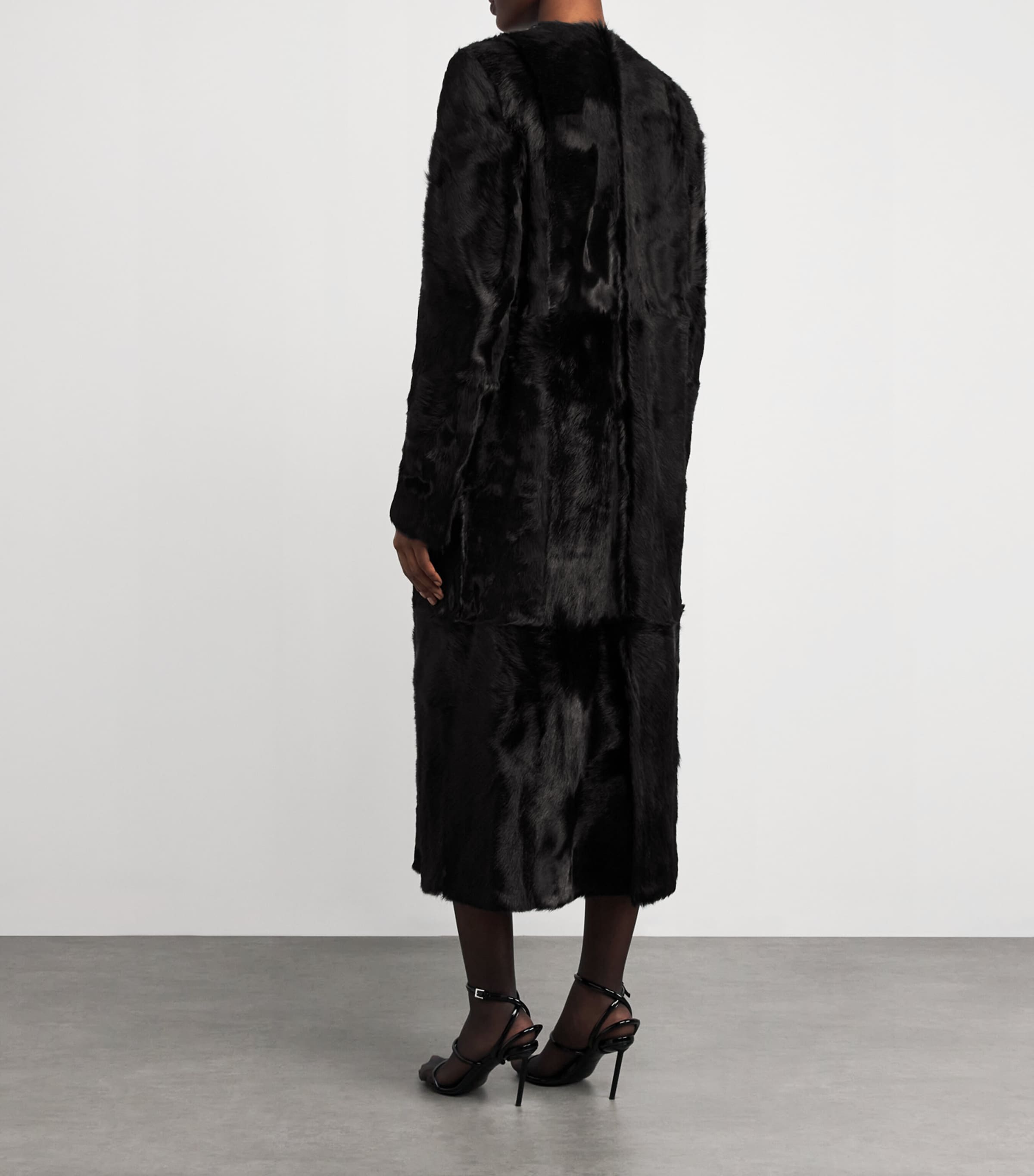 CAMILLA AND MARC Black Cowhide Hackney Car Coat | Harrods US