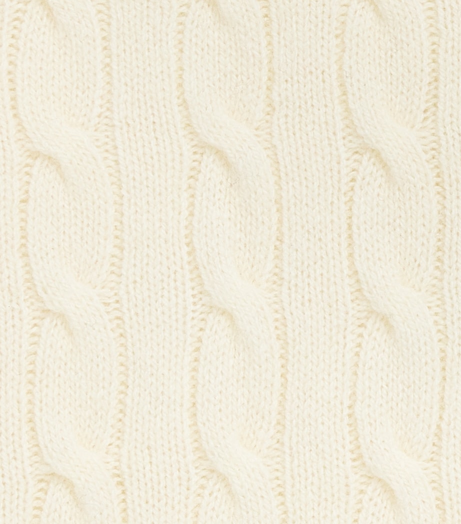 Ralph Lauren Kids Wool-Cashmere Cable-Knit Sweater (2-6.5 Years) Wrm White W/pnk Image 3