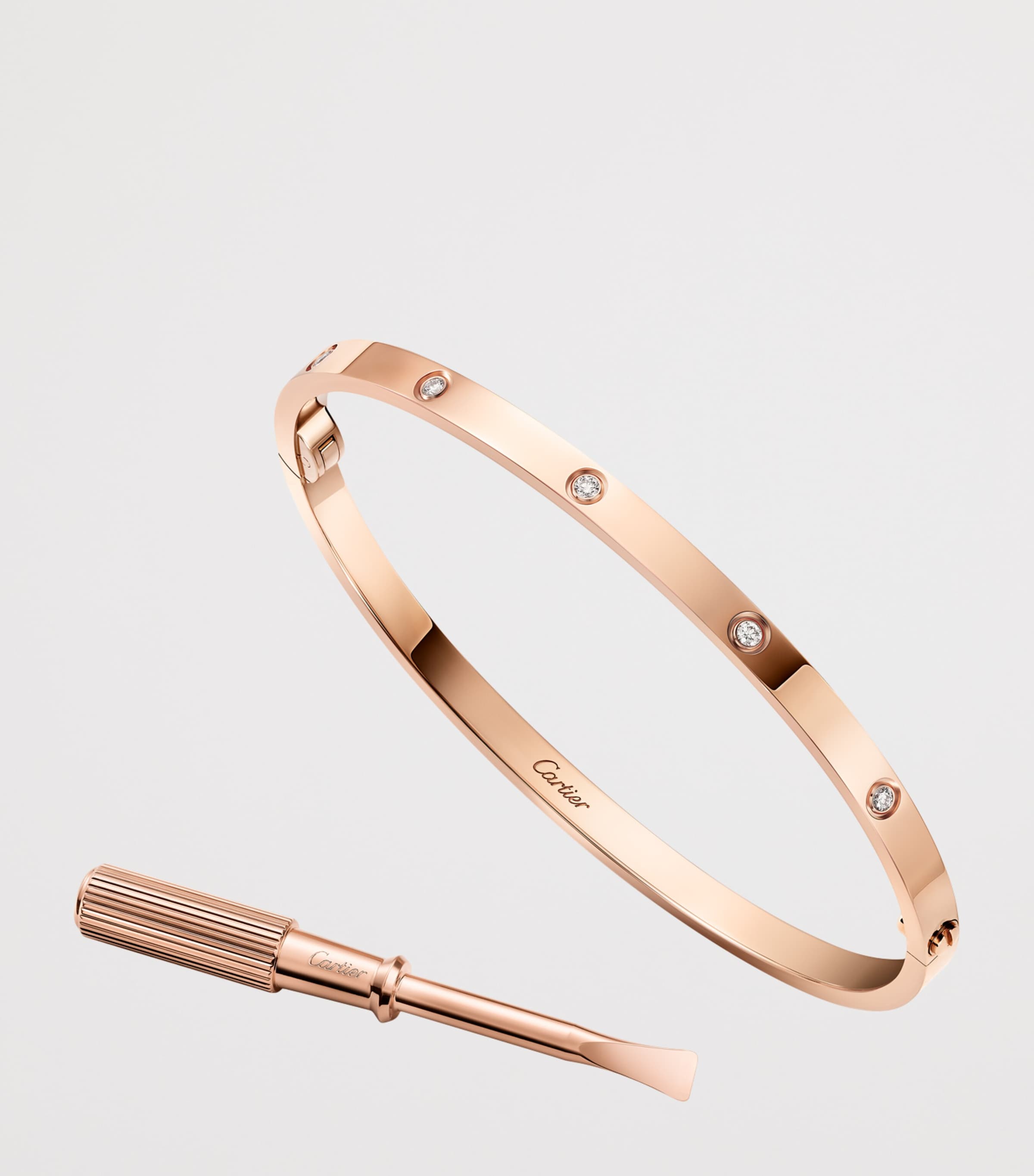 Cartier Small Rose Gold and Diamond LOVE Bracelet Rose Gold Image 3