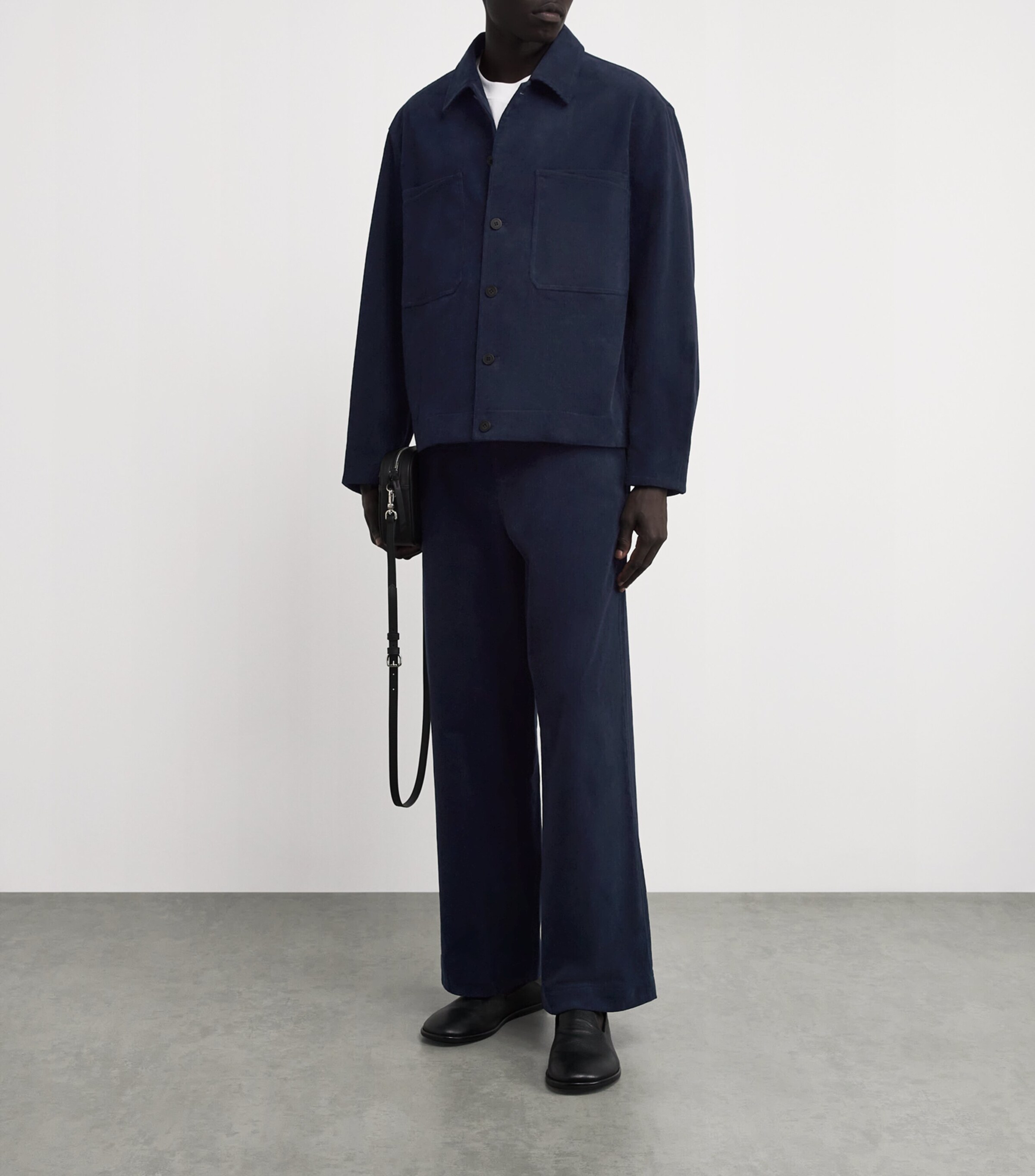 Le 17 Septembre Mens Cotton Corduroy Shirt Navy Image 2