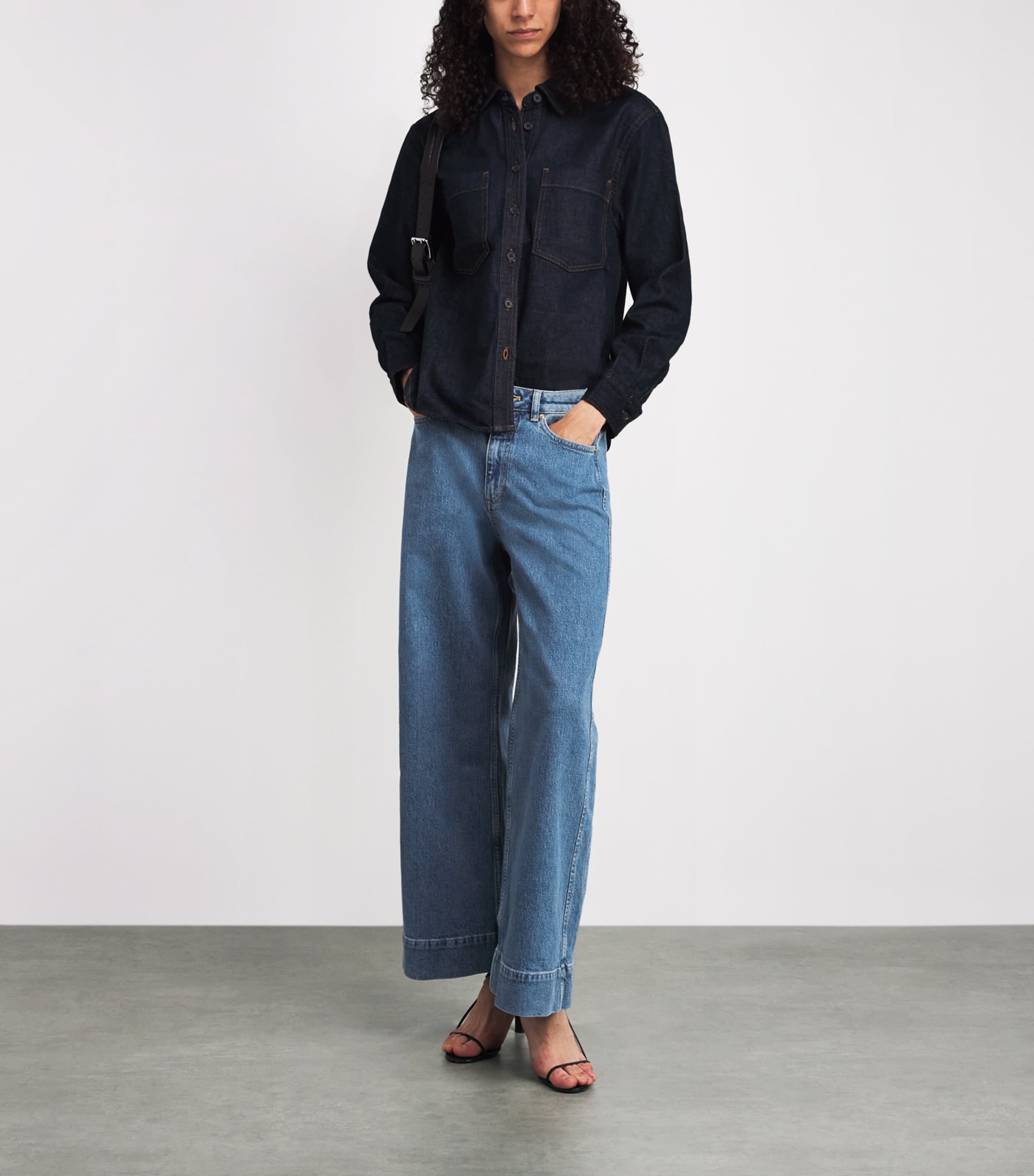 Cinq A Sept Womens Betsy Wide-Leg Jeans Blue Mirage Image 2