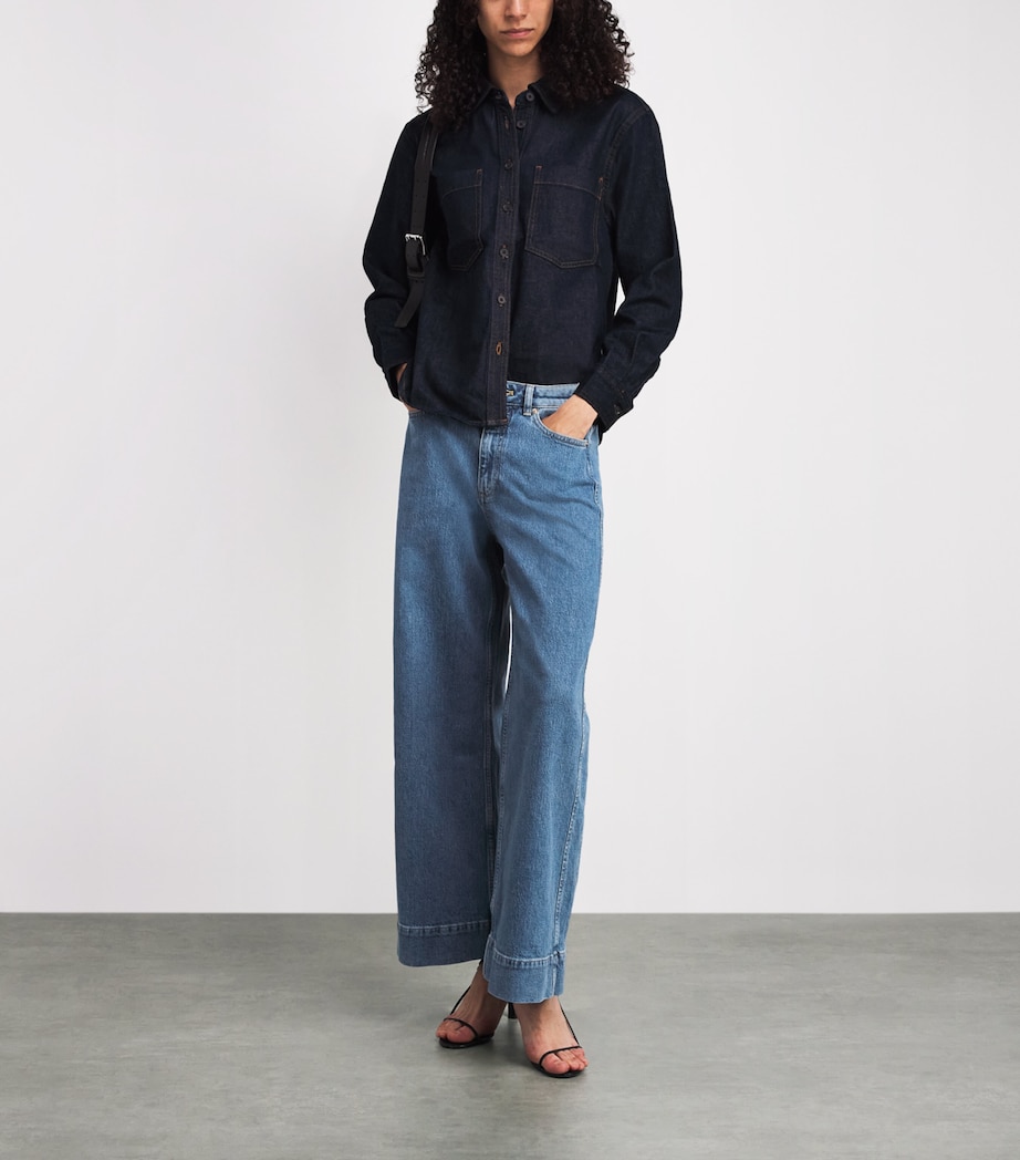 Cinq A Sept Womens Betsy Wide-Leg Jeans Blue Mirage Image 2