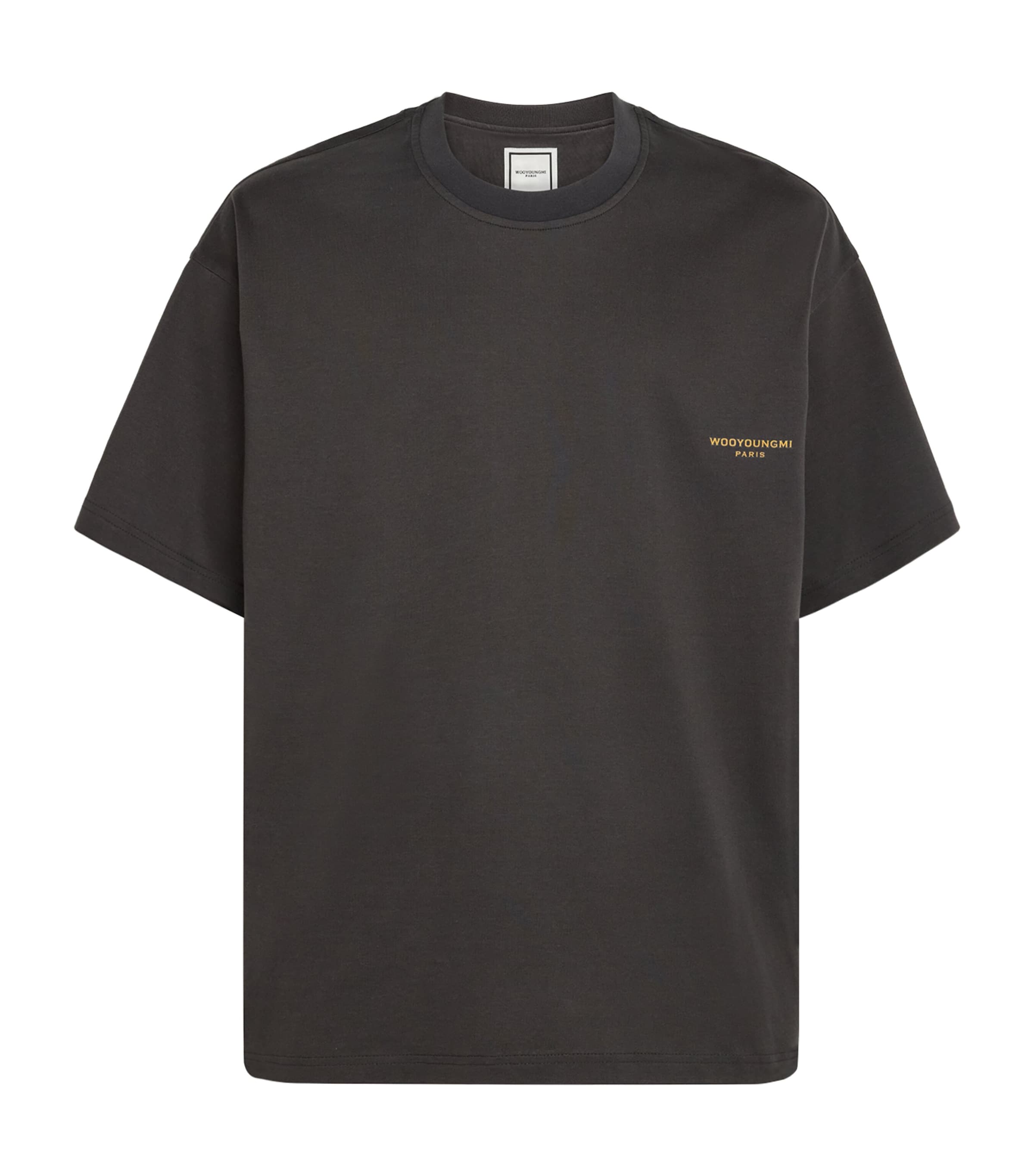 Wooyoungmi Mens Cotton Graphic Print T-Shirt Grey Image 1