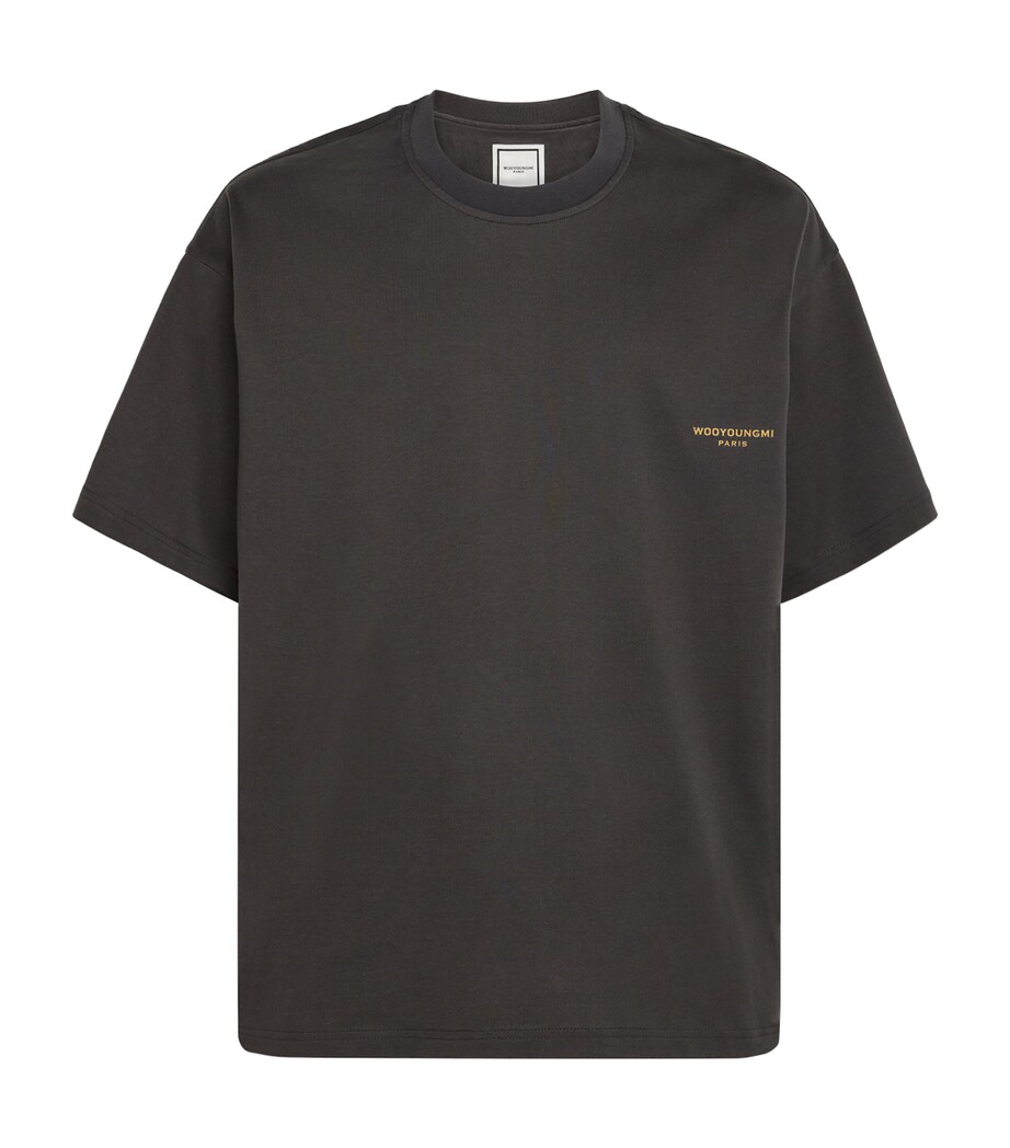 Wooyoungmi Mens Cotton Graphic Print T-Shirt Grey Image 1