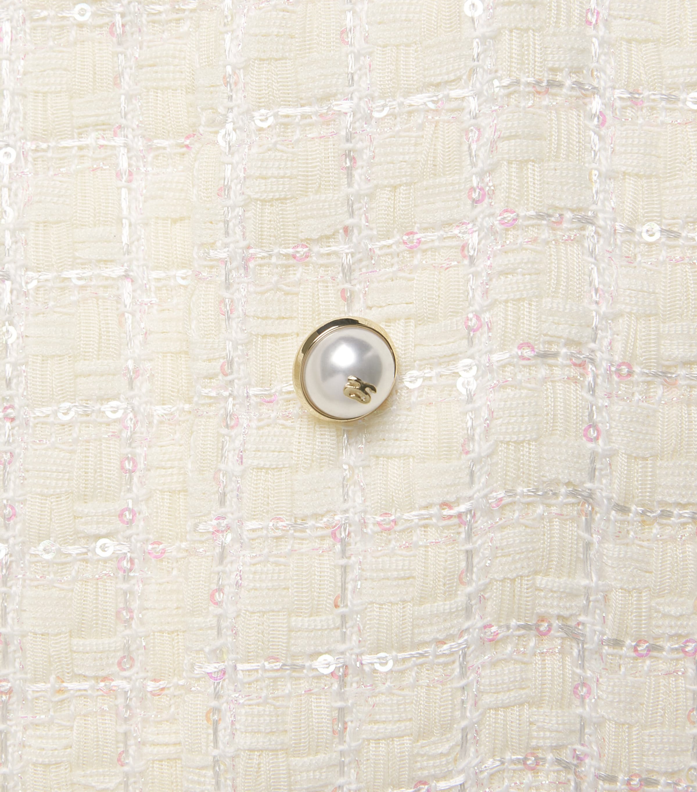 Tweed Pleated Mini Dress ECRU Image 5