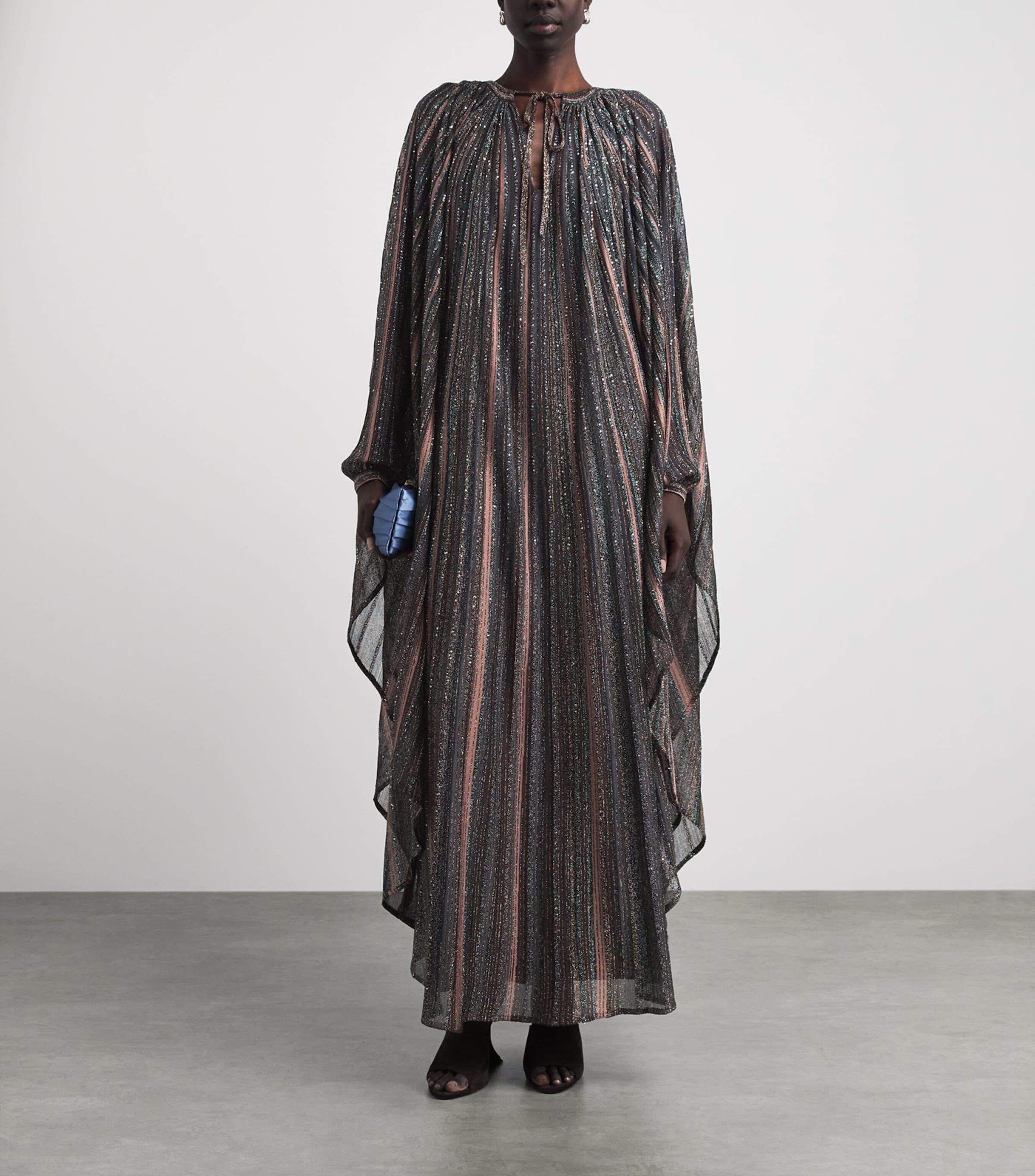 Missoni Womens Sequin-Embellished Stripe Maxi Dress Drk Brown Tone Image 2