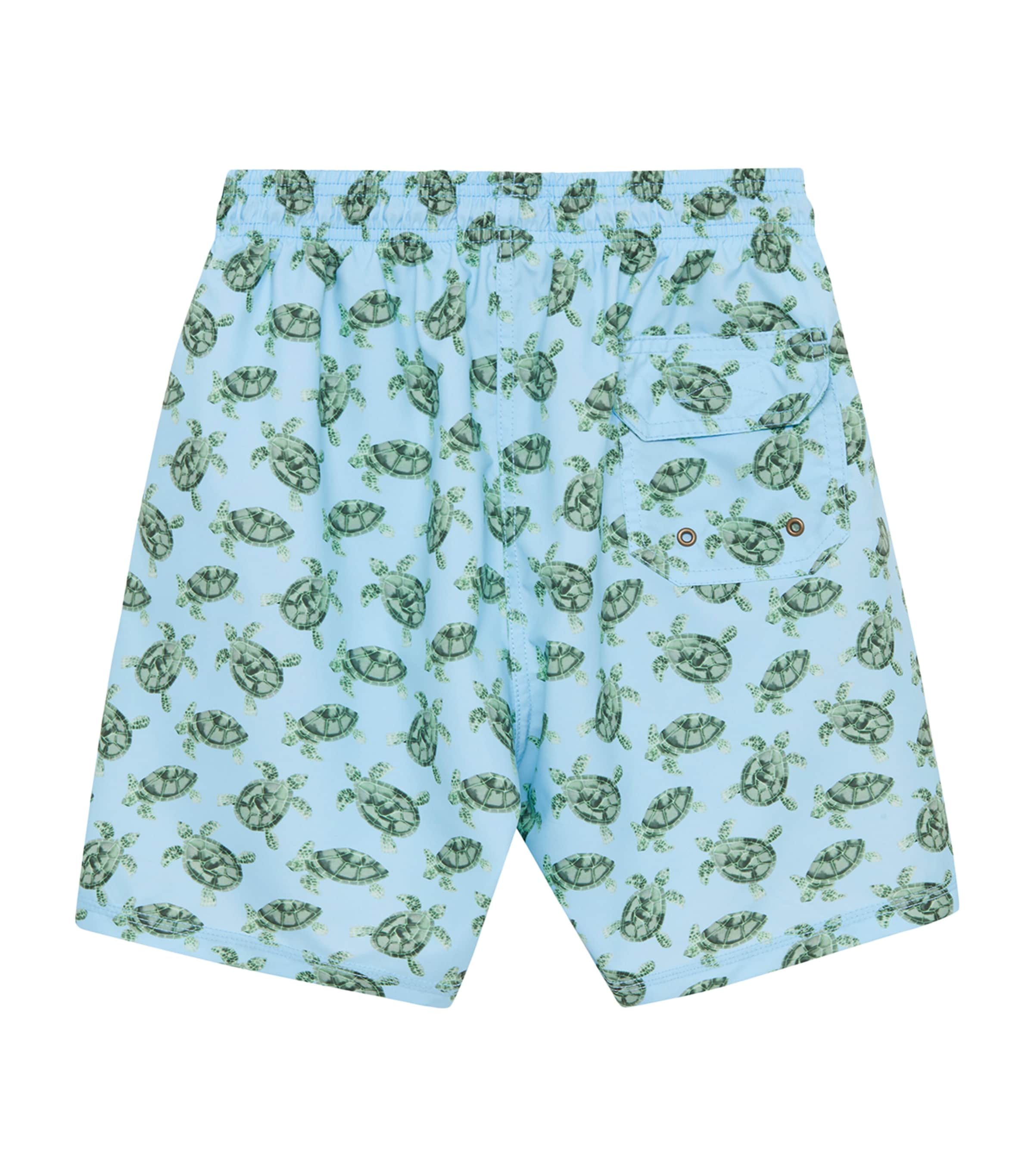 Trotters Mens Daddy & Me Turtle Swim Shorts Blue/turtle Image 2