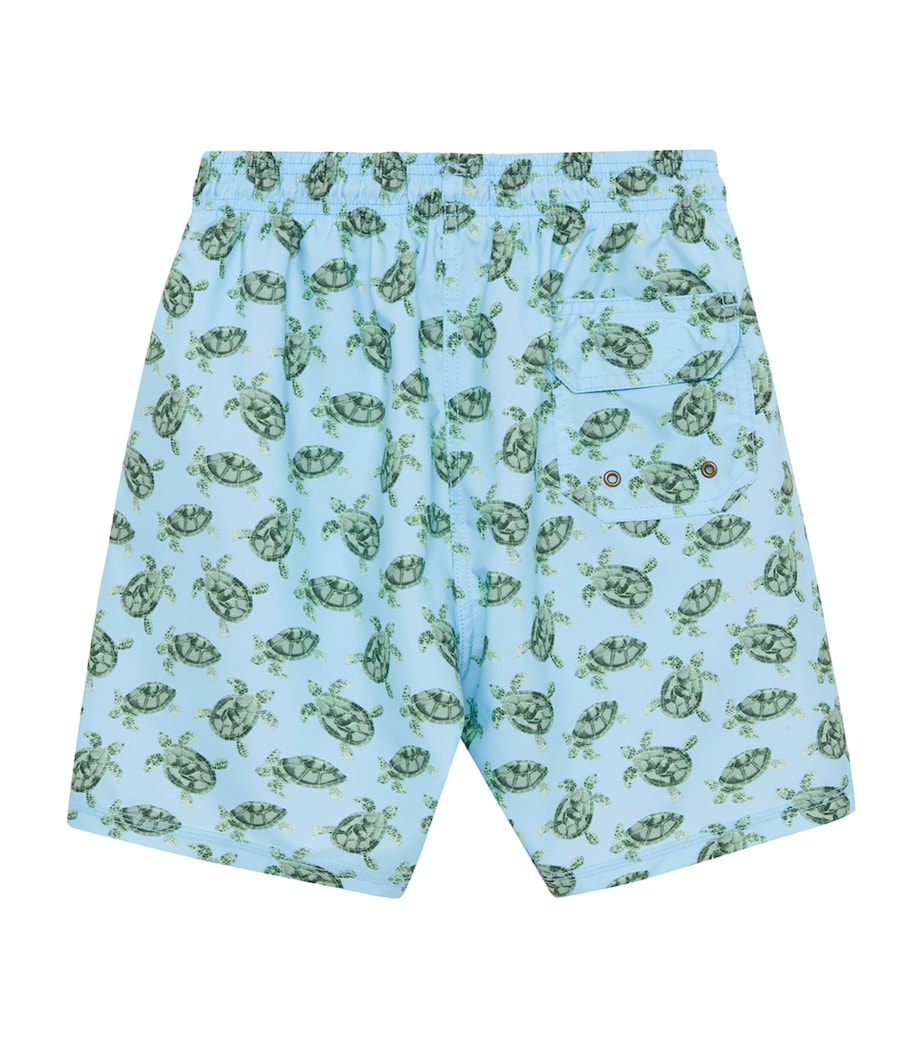 Trotters Mens Daddy & Me Turtle Swim Shorts Blue/turtle Image 2