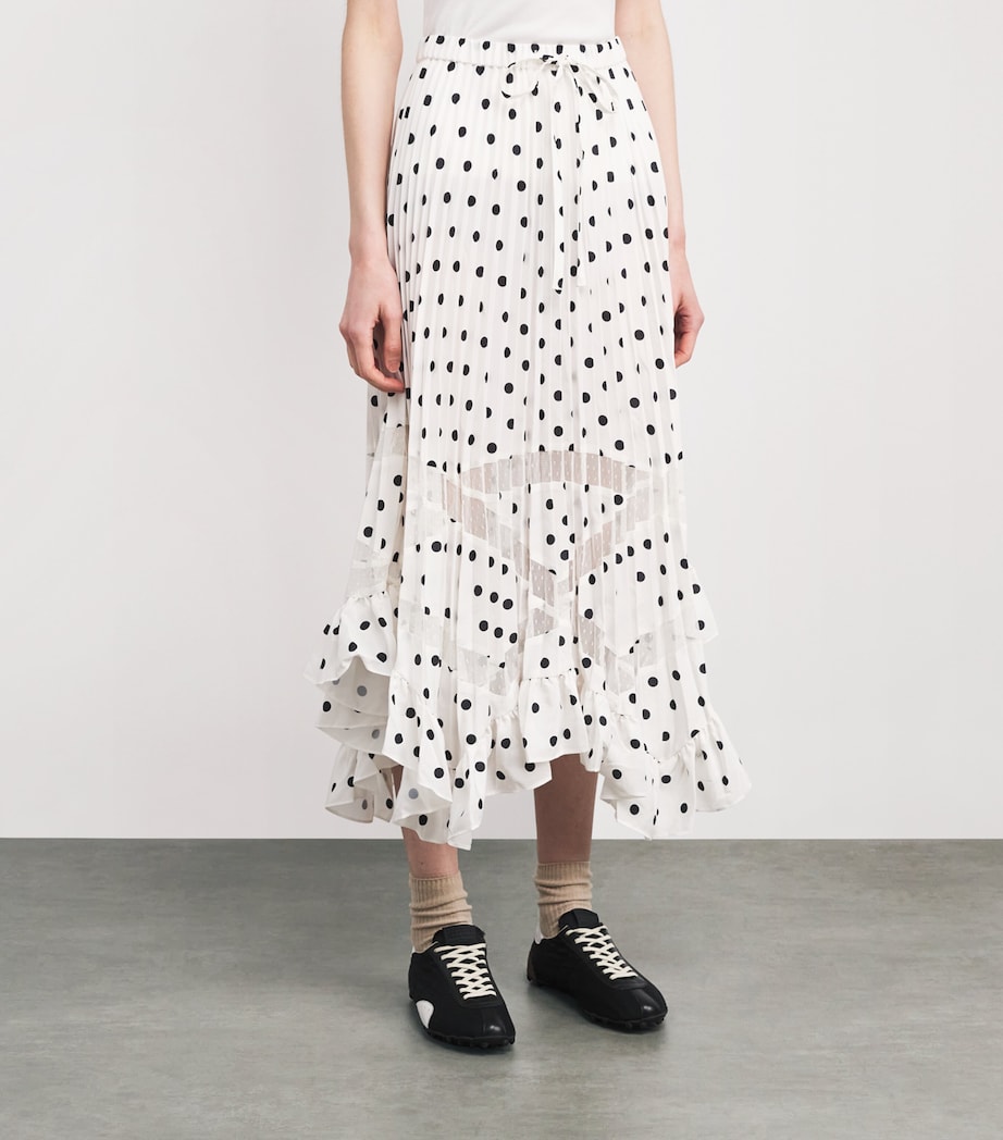 Polka-Dot Pleated Midi Skirt LIGHT PRINT Image 3