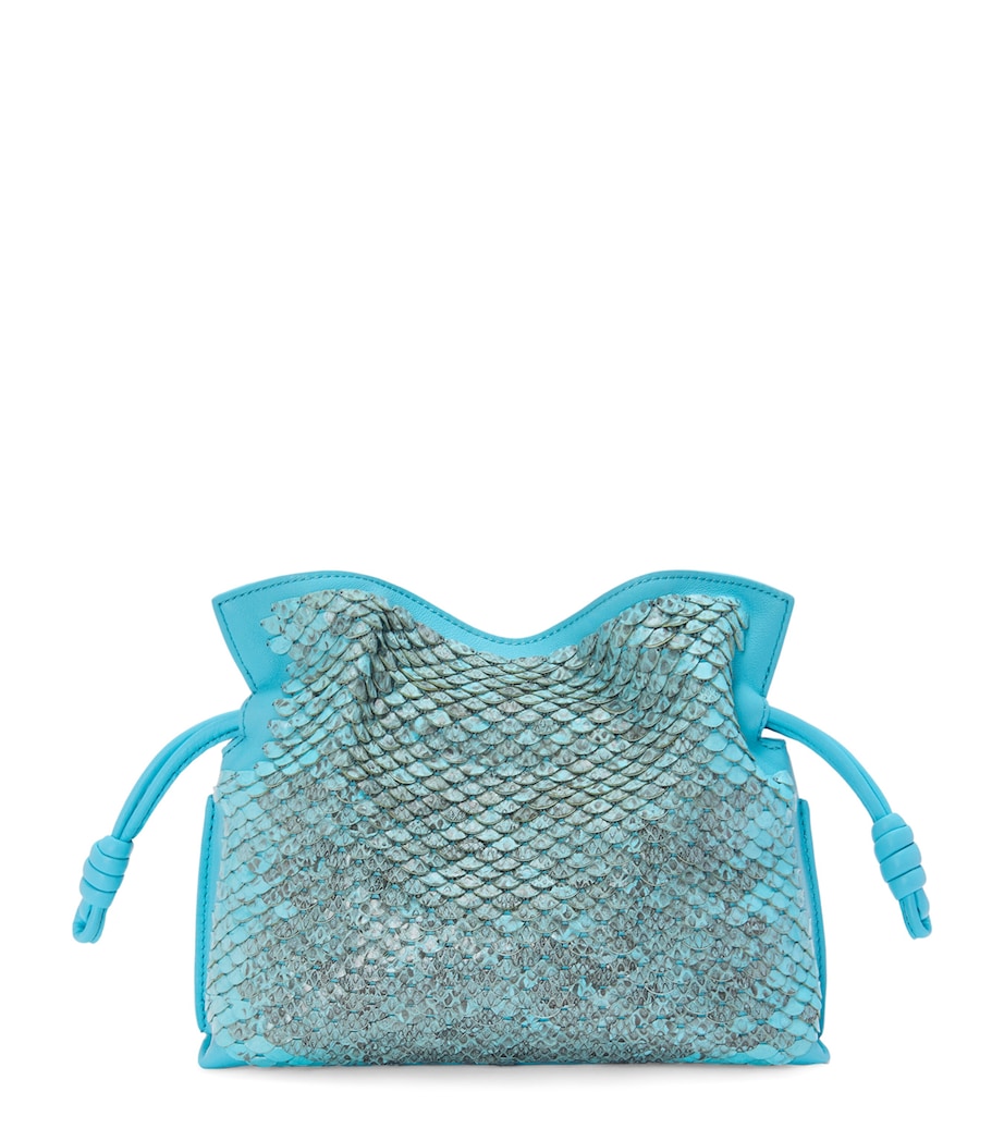Mini Snakeskin Scales Flamenco Clutch SKY BLUE Image 1