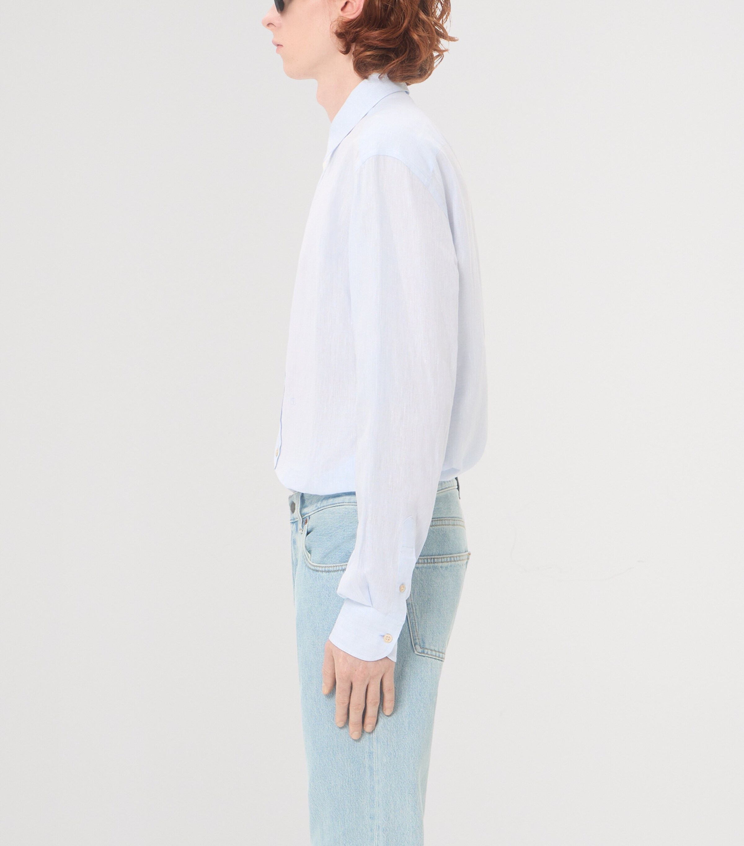 Valentino Mens Linen VLogo Embroidery Shirt Image 4