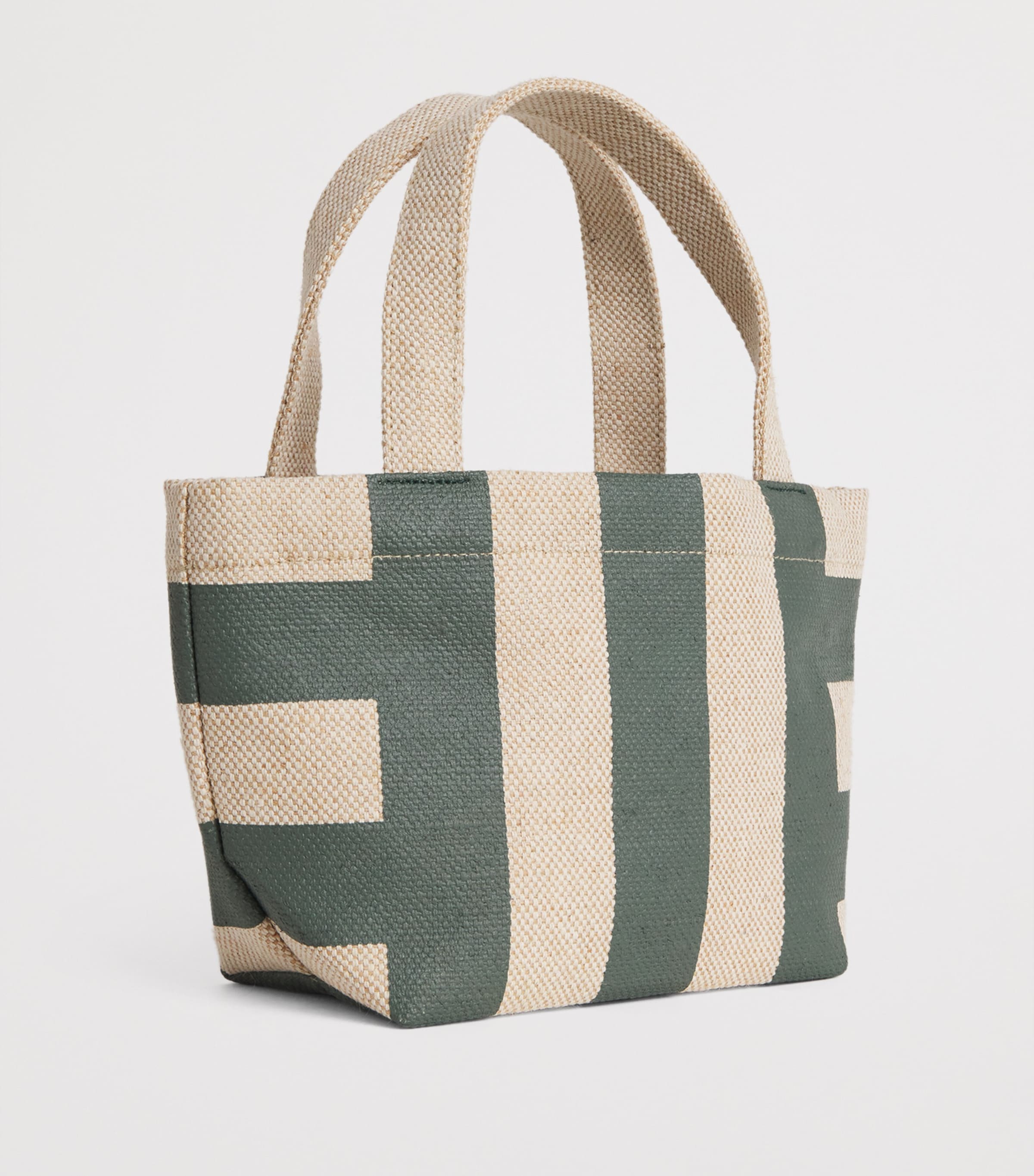 Mini Children’s Striped Tote bag HARRODS GREEN Image 2