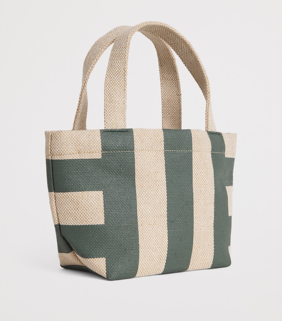 Mini Children’s Striped Tote bag HARRODS GREEN Image 2